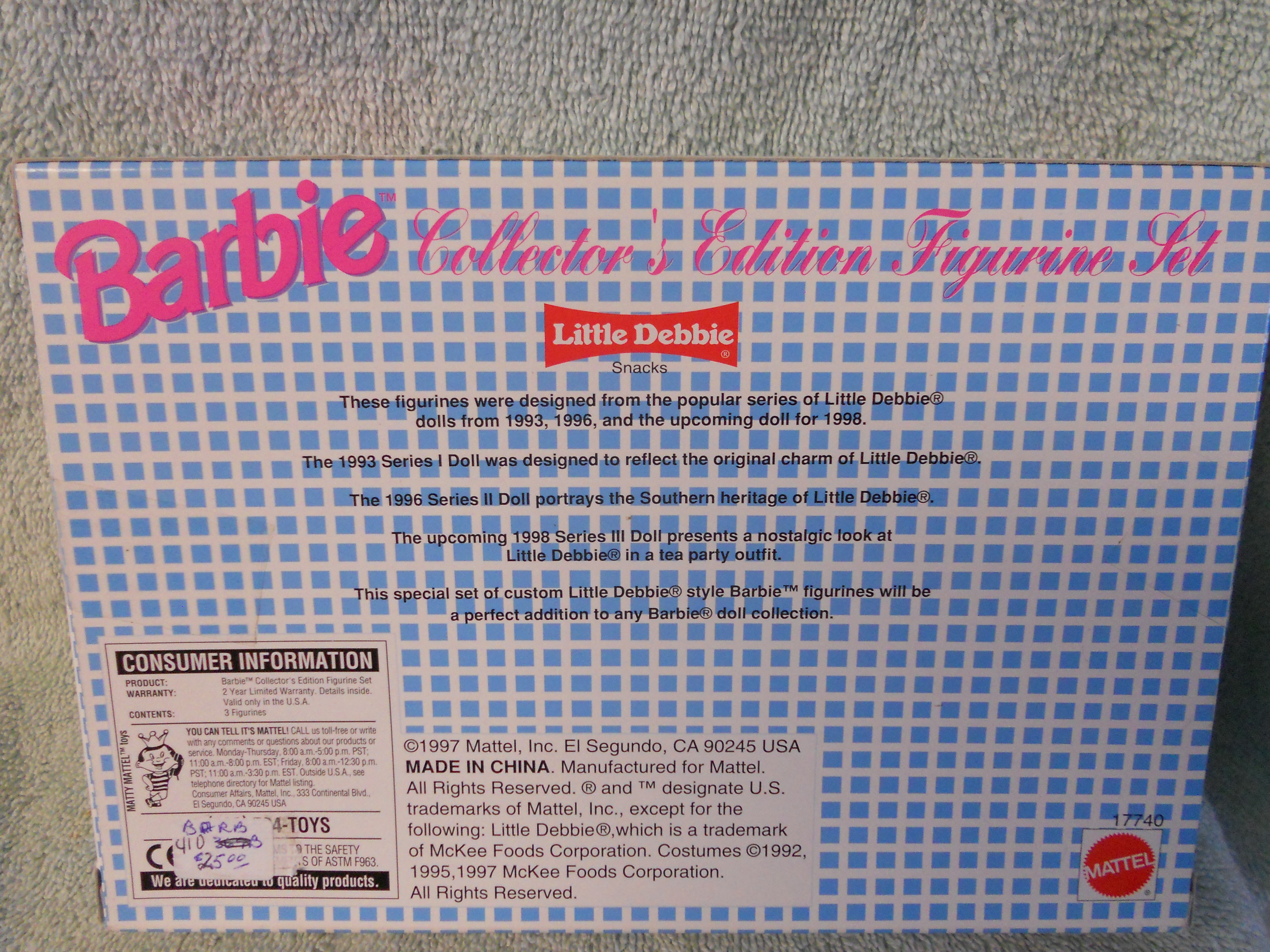 Barbie Little Debbie Figurine Set Mattel 1992