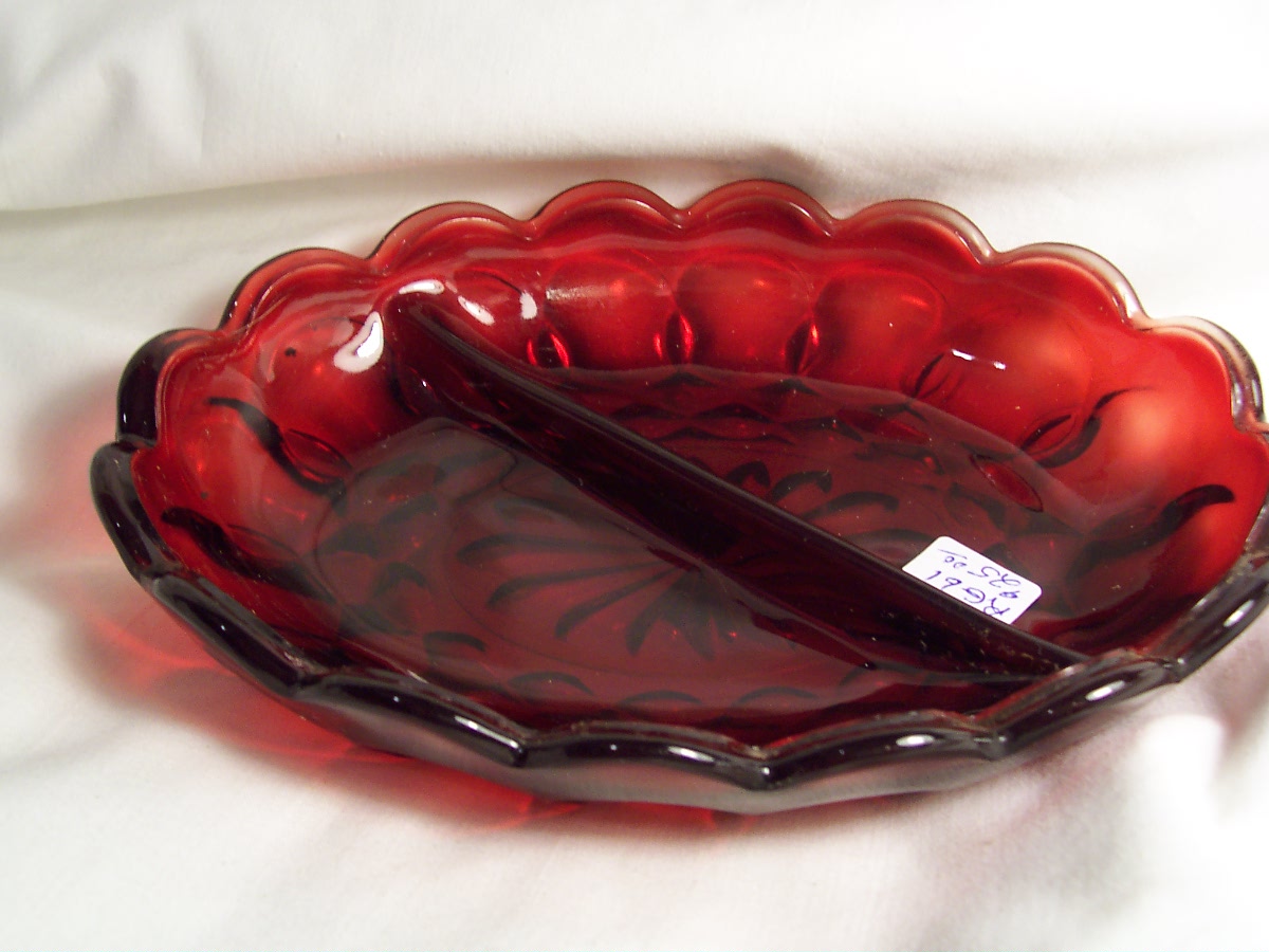 Anchor Hocking Fairfield Ruby Divided dish