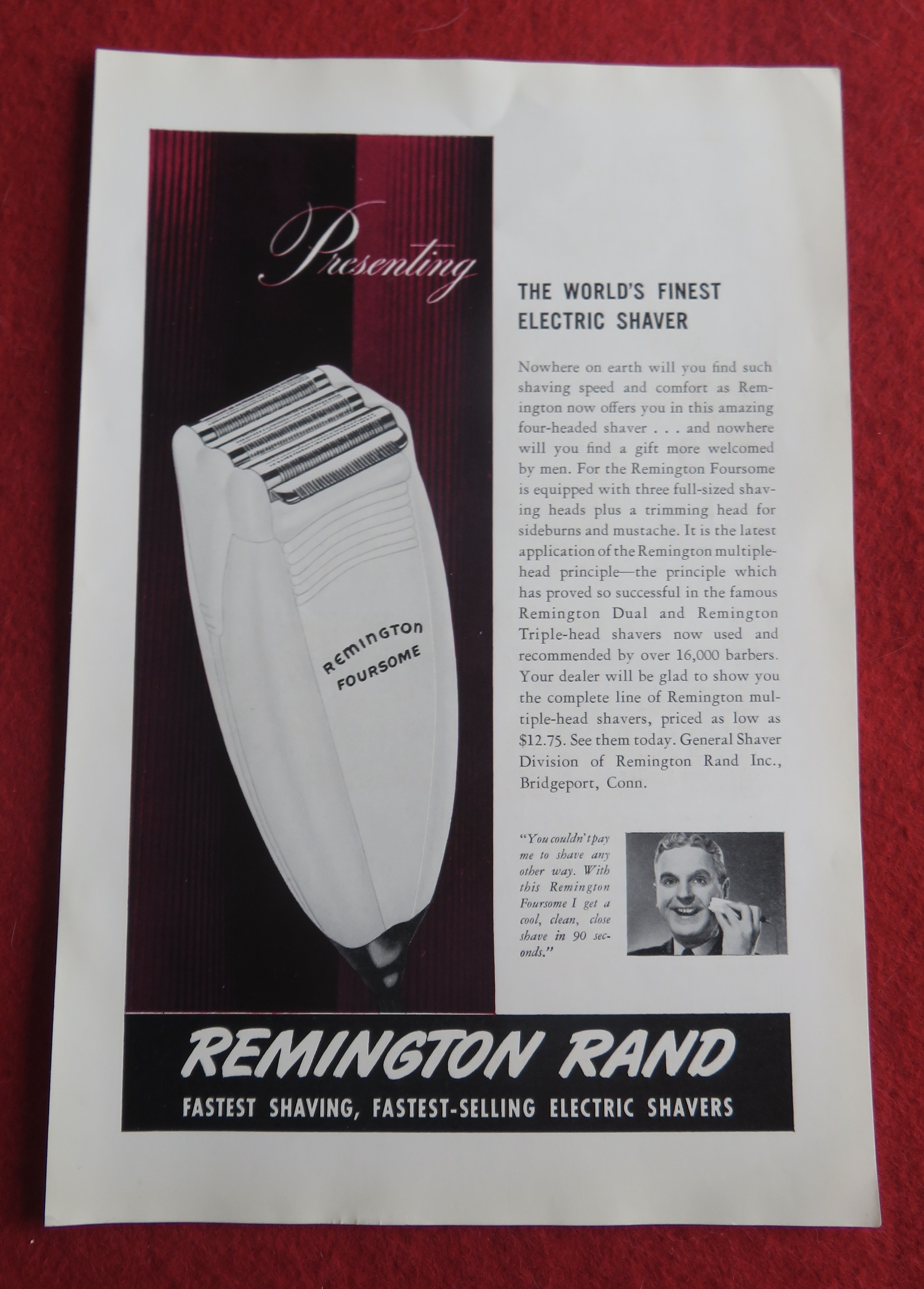 1941 Remington Rand Shaver with Remington Foursome