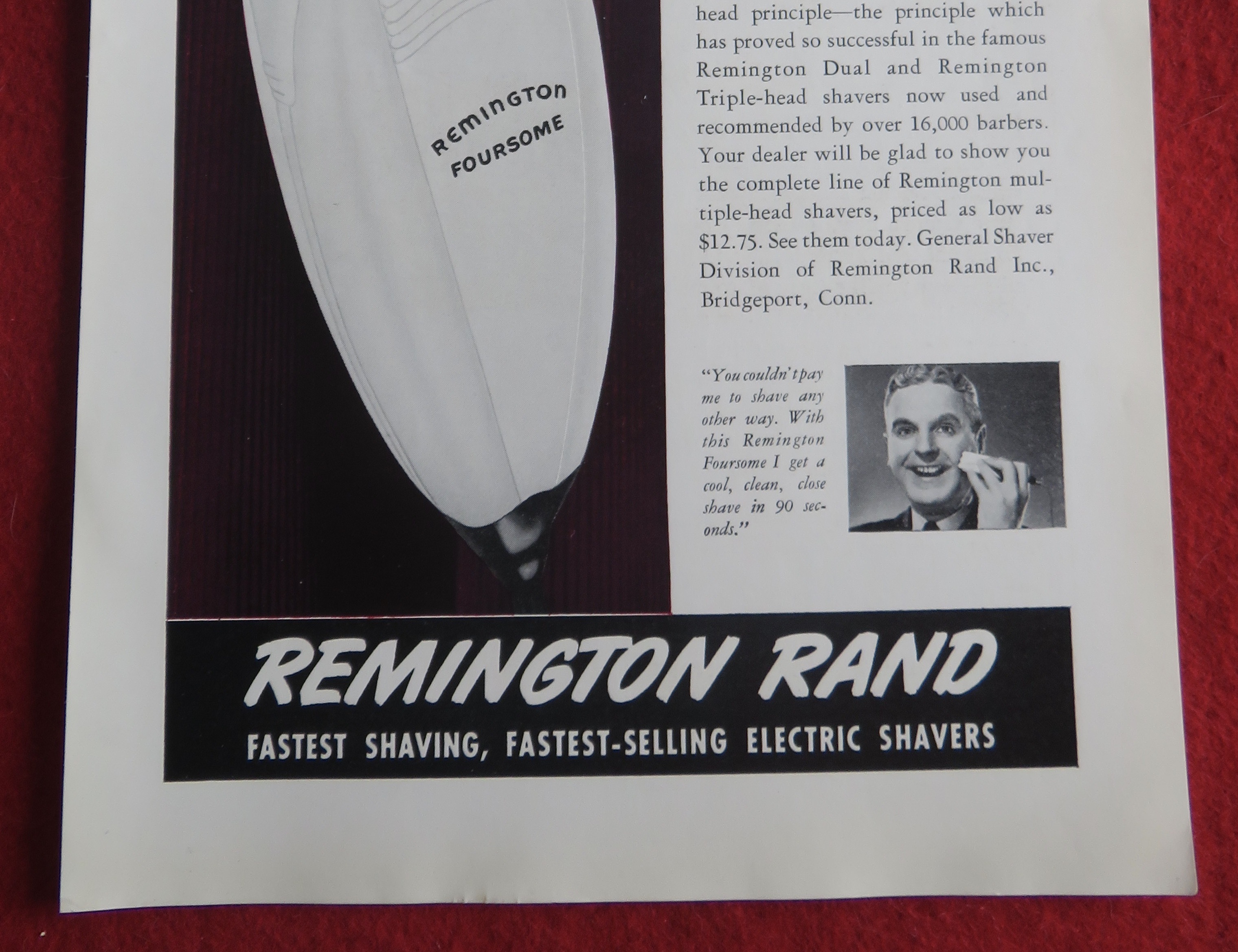 1941 Remington Rand Shaver with Remington Foursome