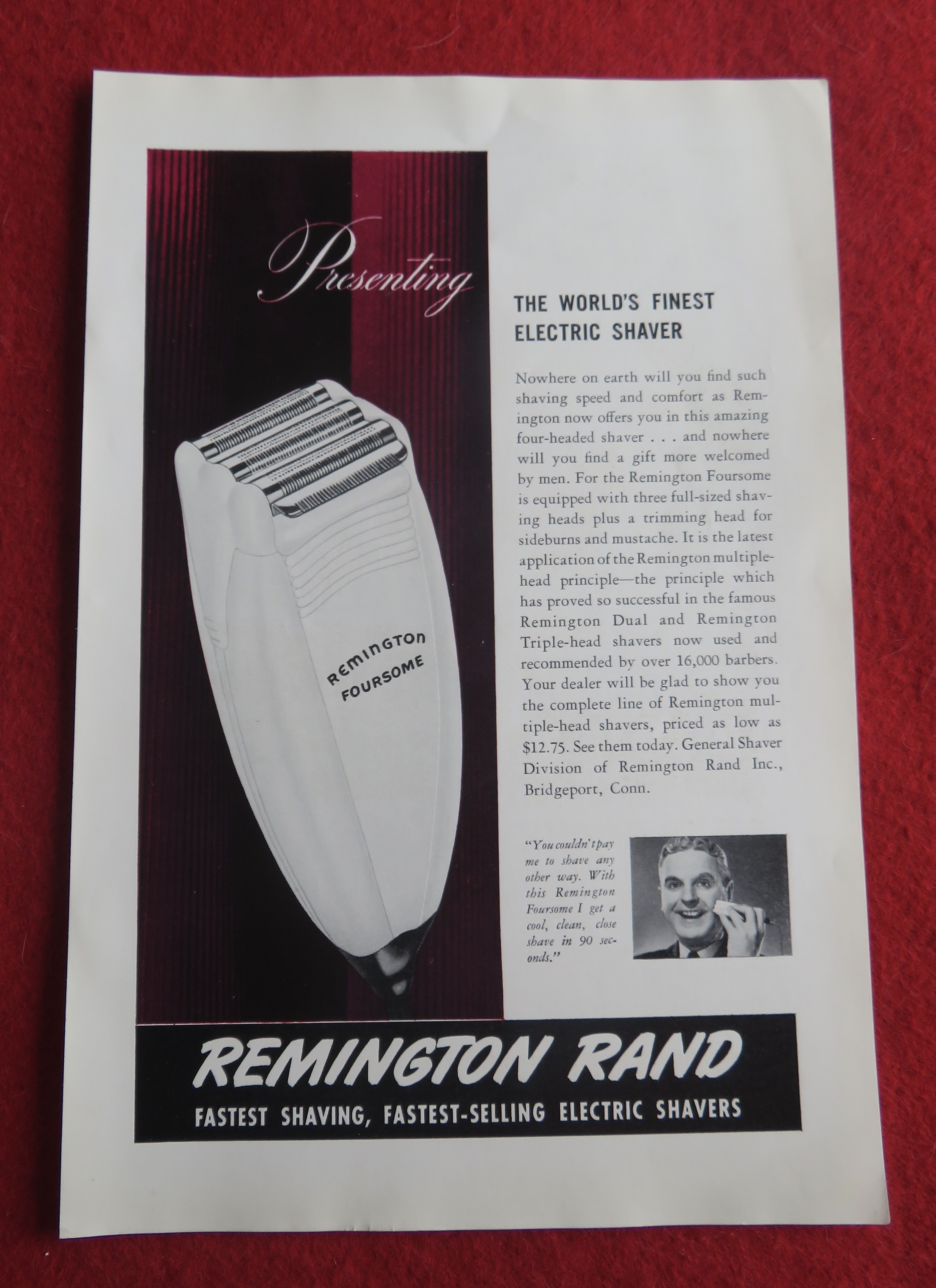 1941 Remington Rand Shaver with Remington Foursome