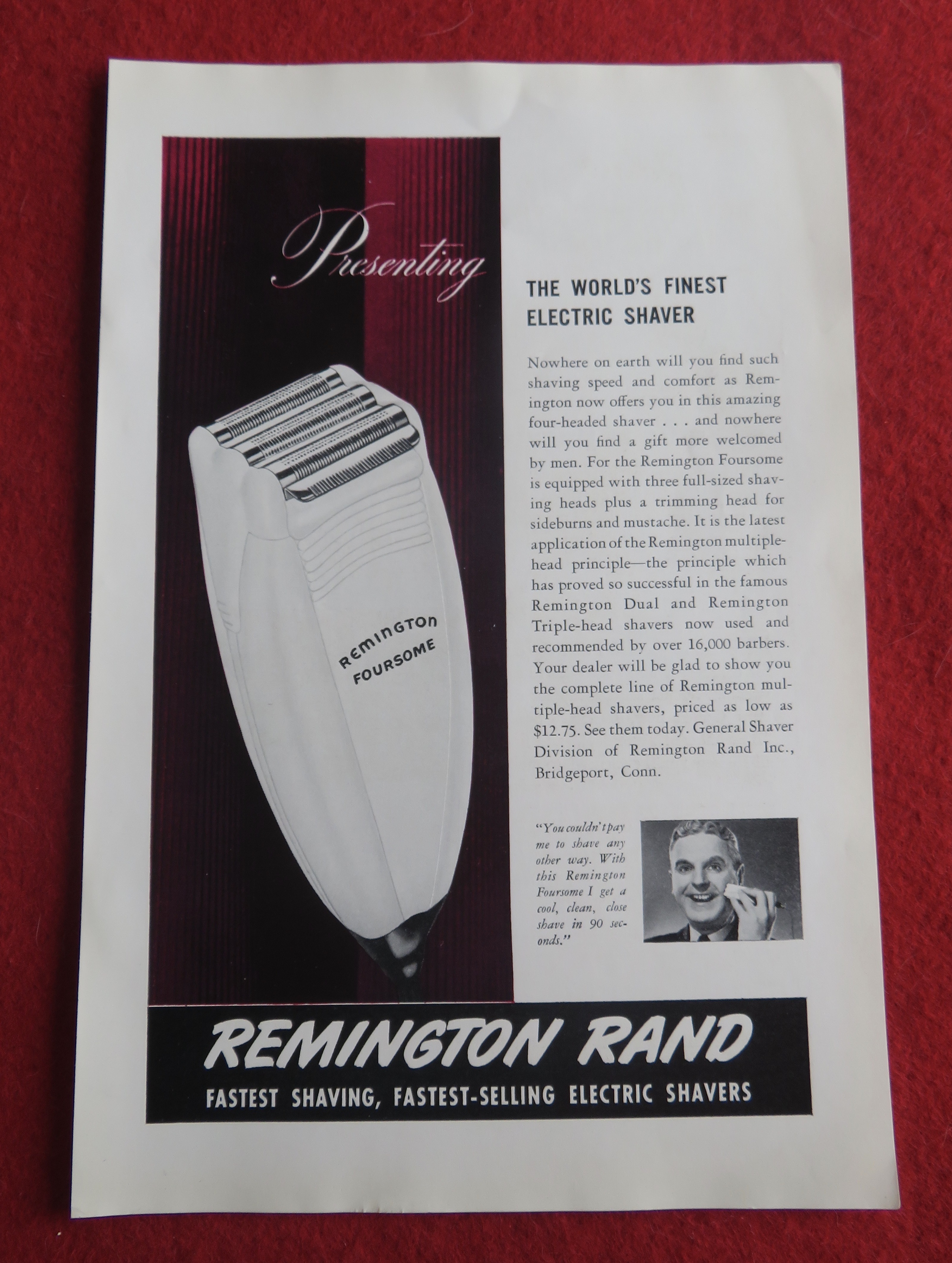 1941 Remington Rand Shaver with Remington Foursome