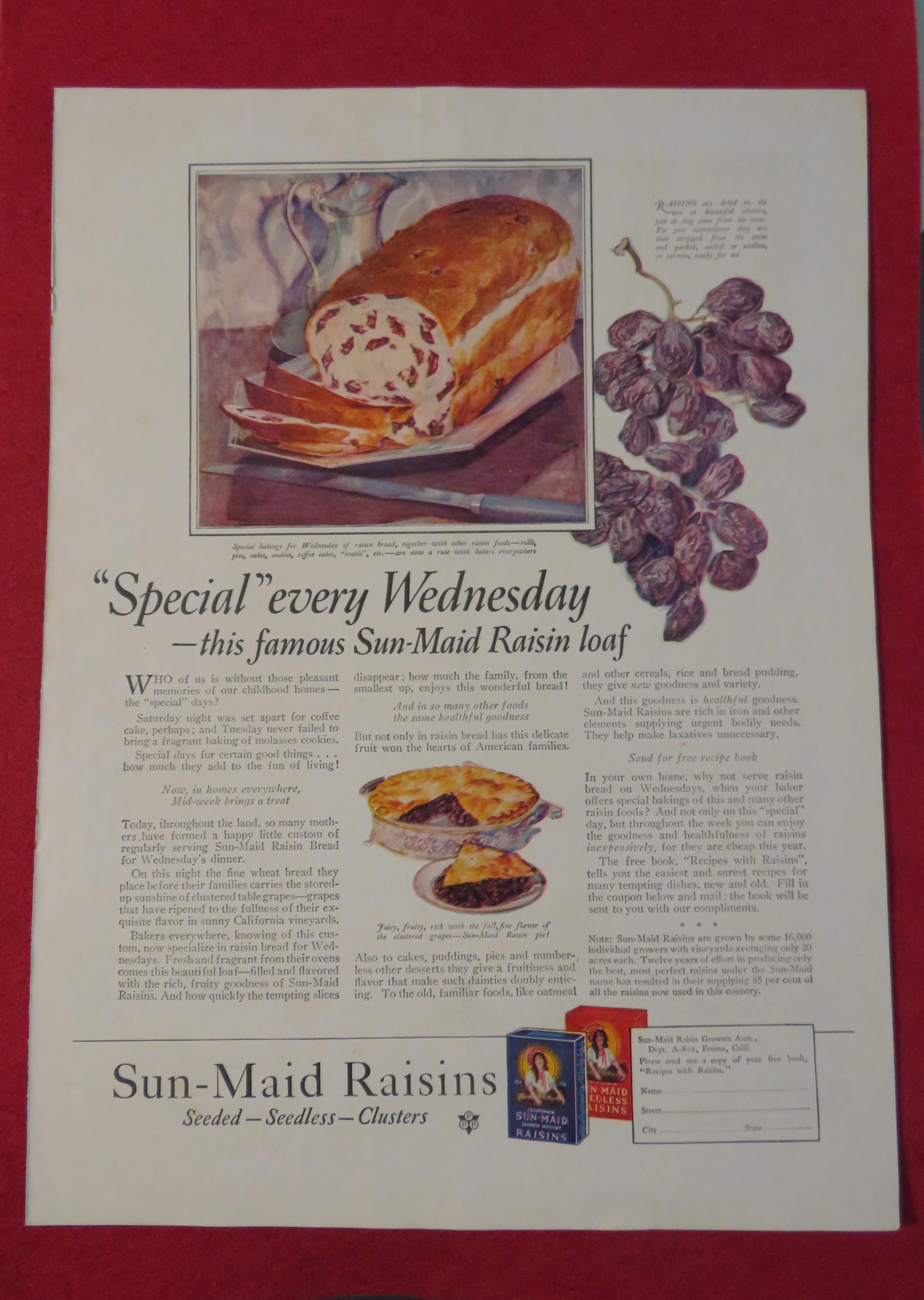 1924 Sun Maid Raisins with Sun Maid Raisin Loaf