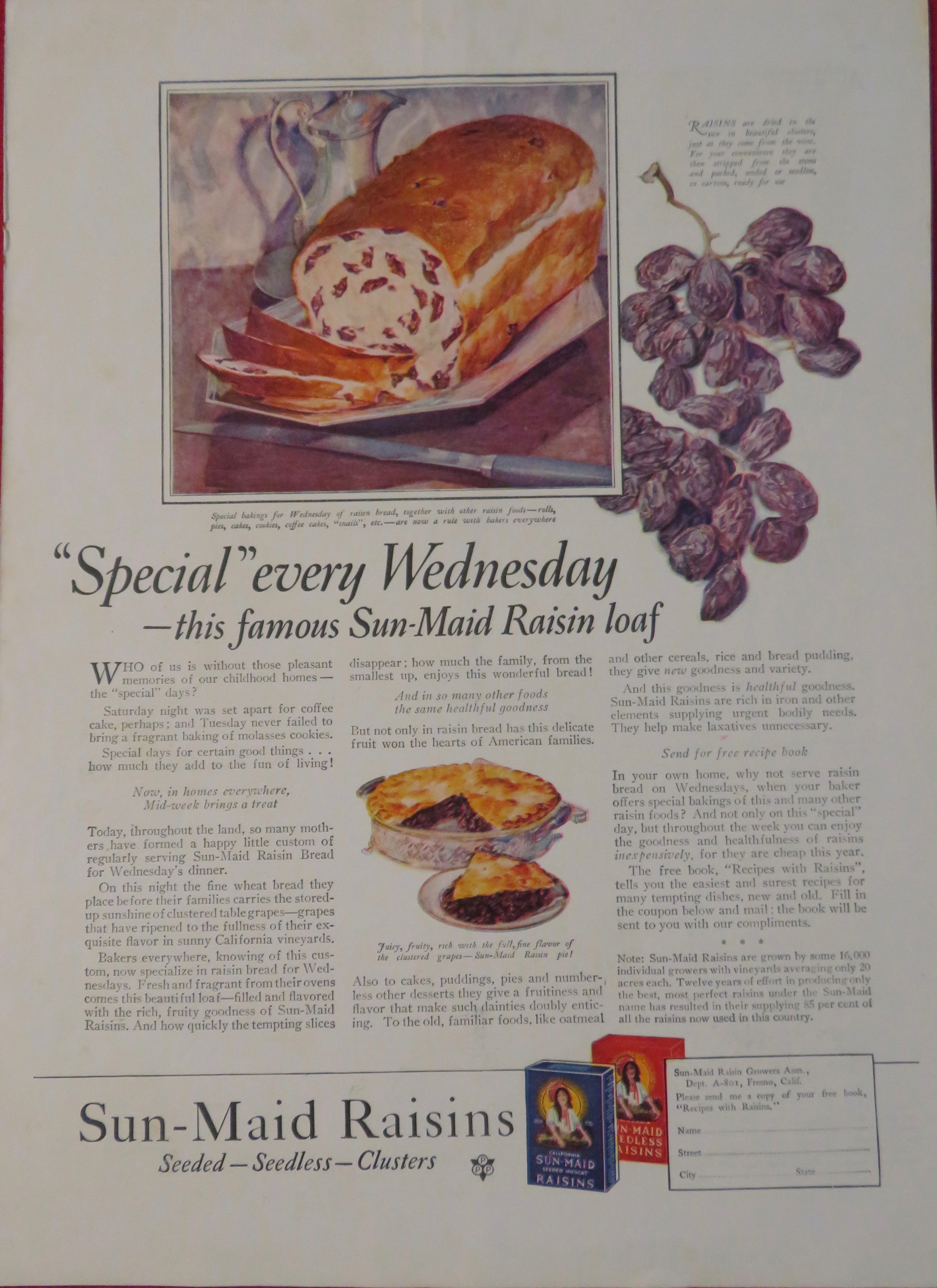 1924 Sun Maid Raisins with Sun Maid Raisin Loaf