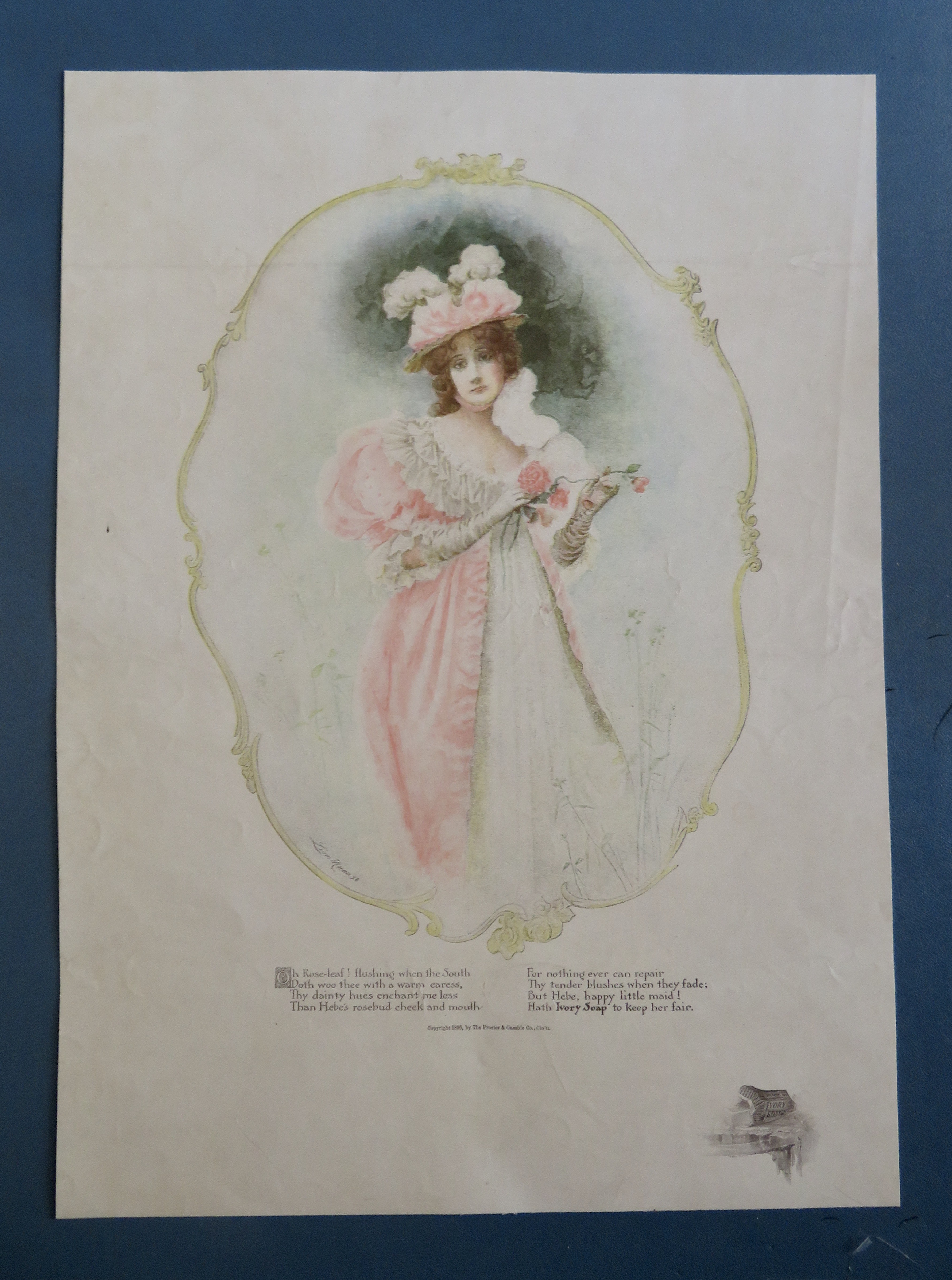 1896 Ivory Soap with Lovely Woman in Pink