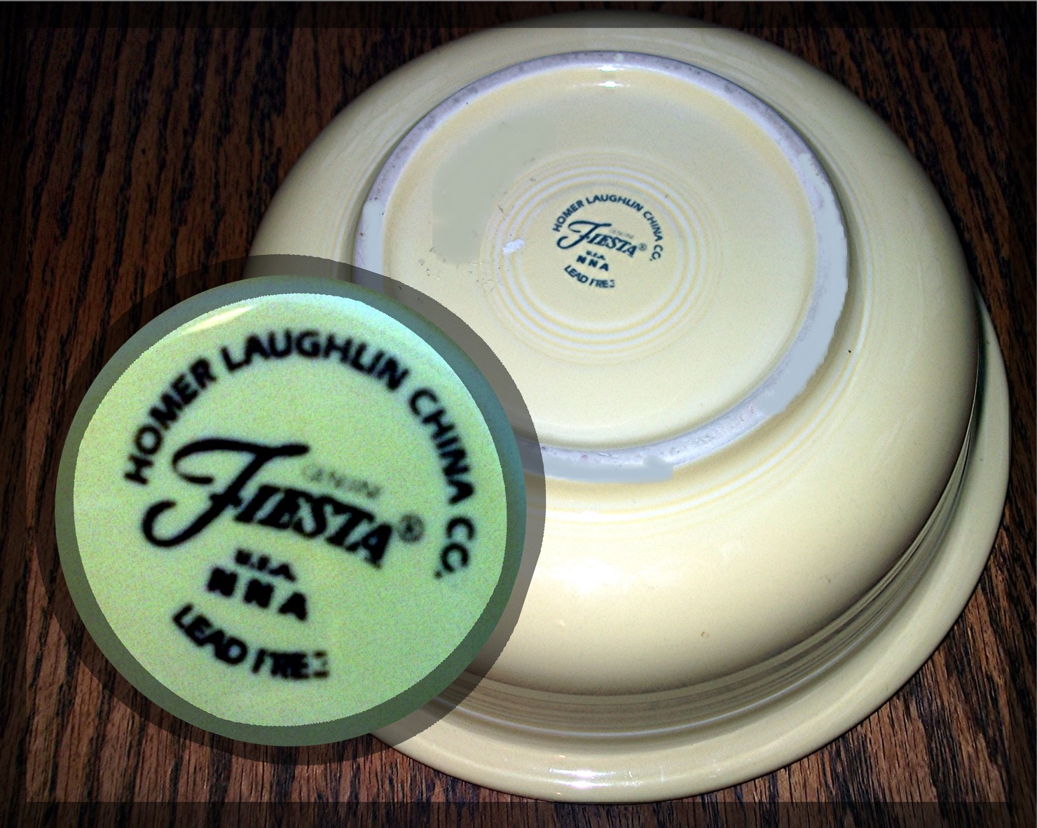 Fiesta Bowl, mustard yellow, 8.25 in by 2.5 in.