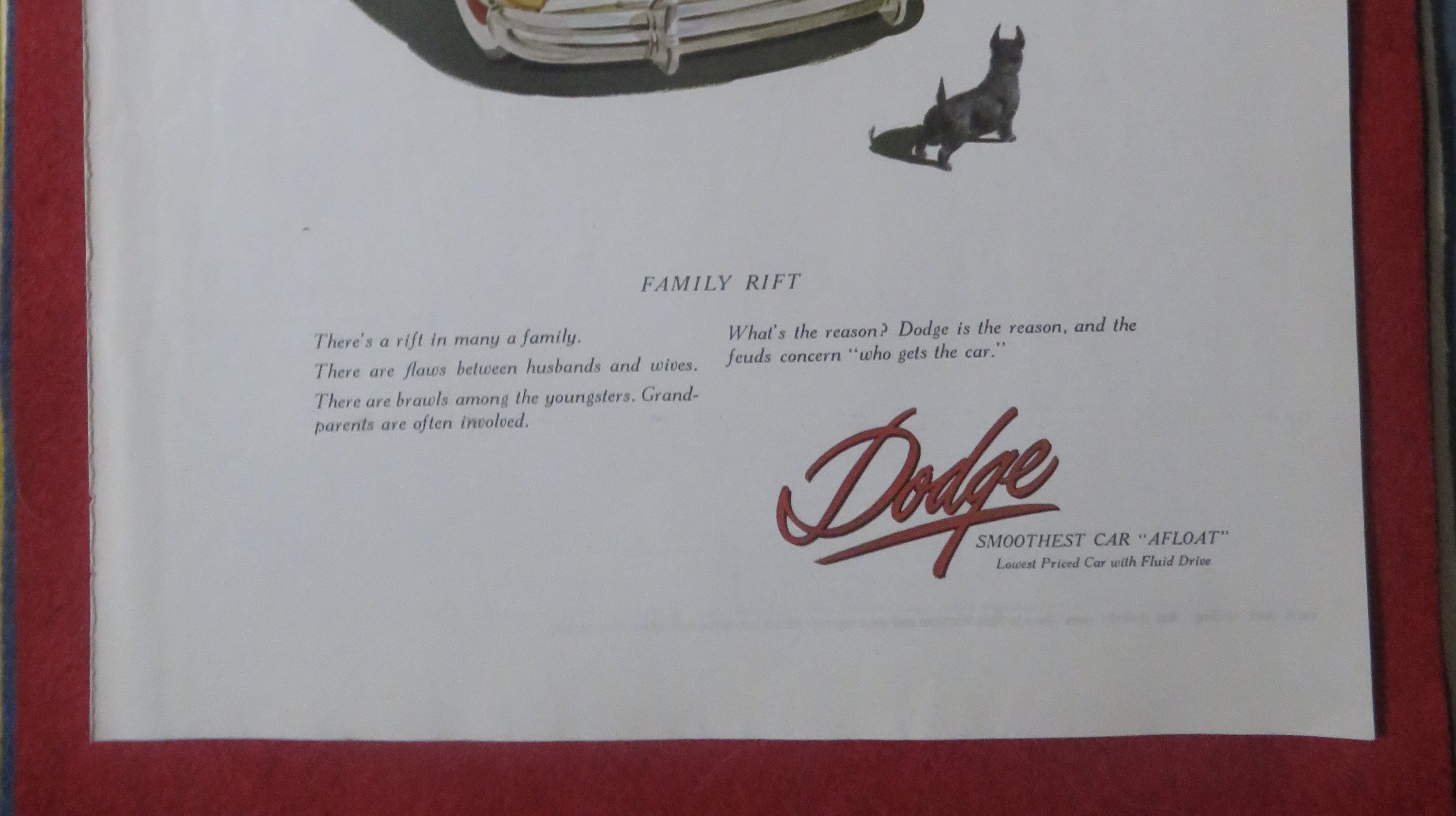 1948 Dodge Automobile with Family Rift