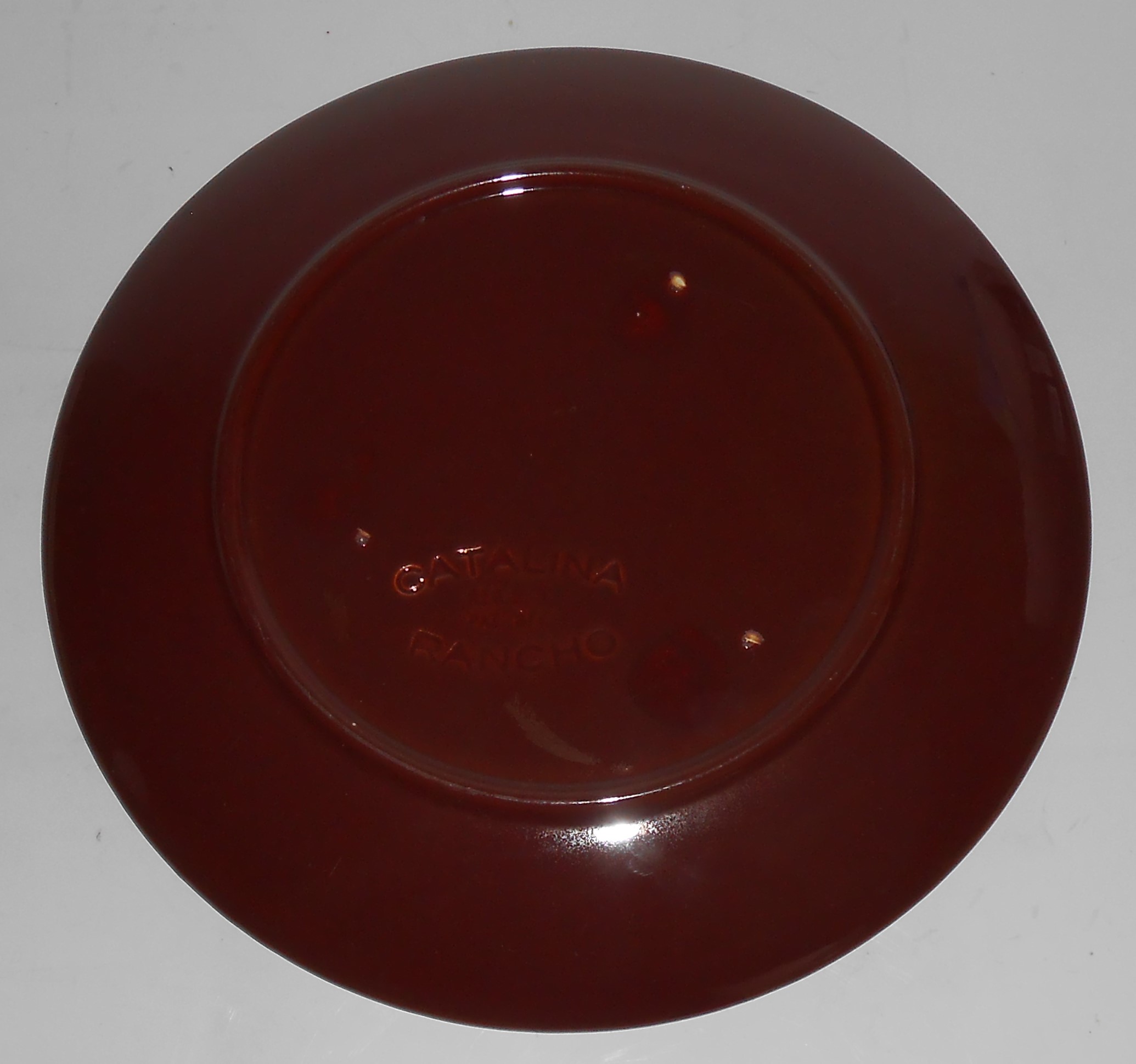 Catalina Pottery Rancho Ware Red/Brown Salad Plate