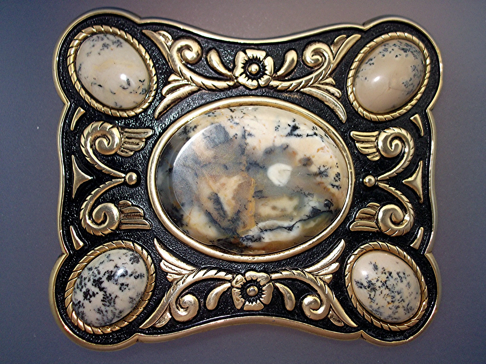 Belt Buckle cabachon stones