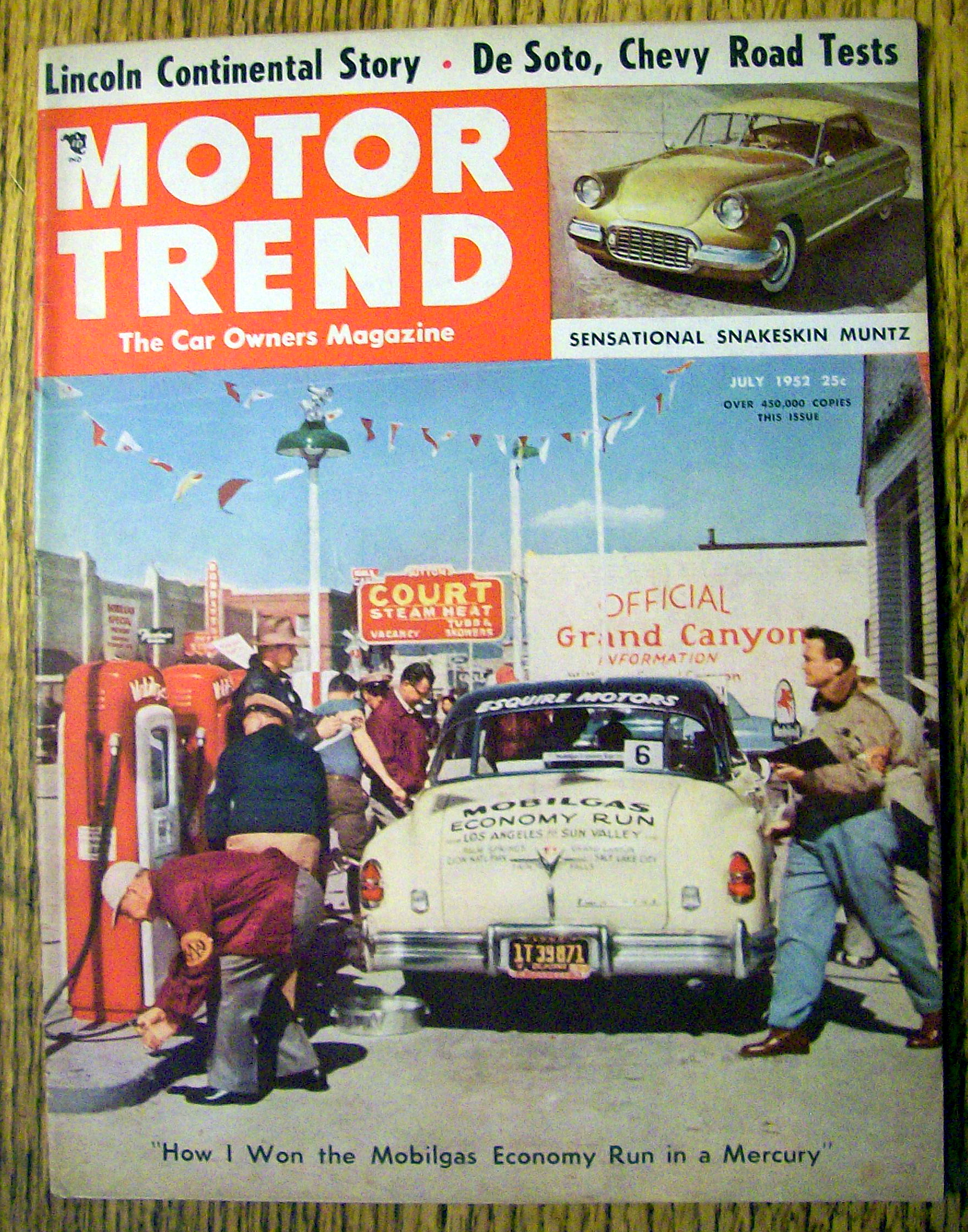 Motor Trend Magazine July 1952 Lincoln Continental