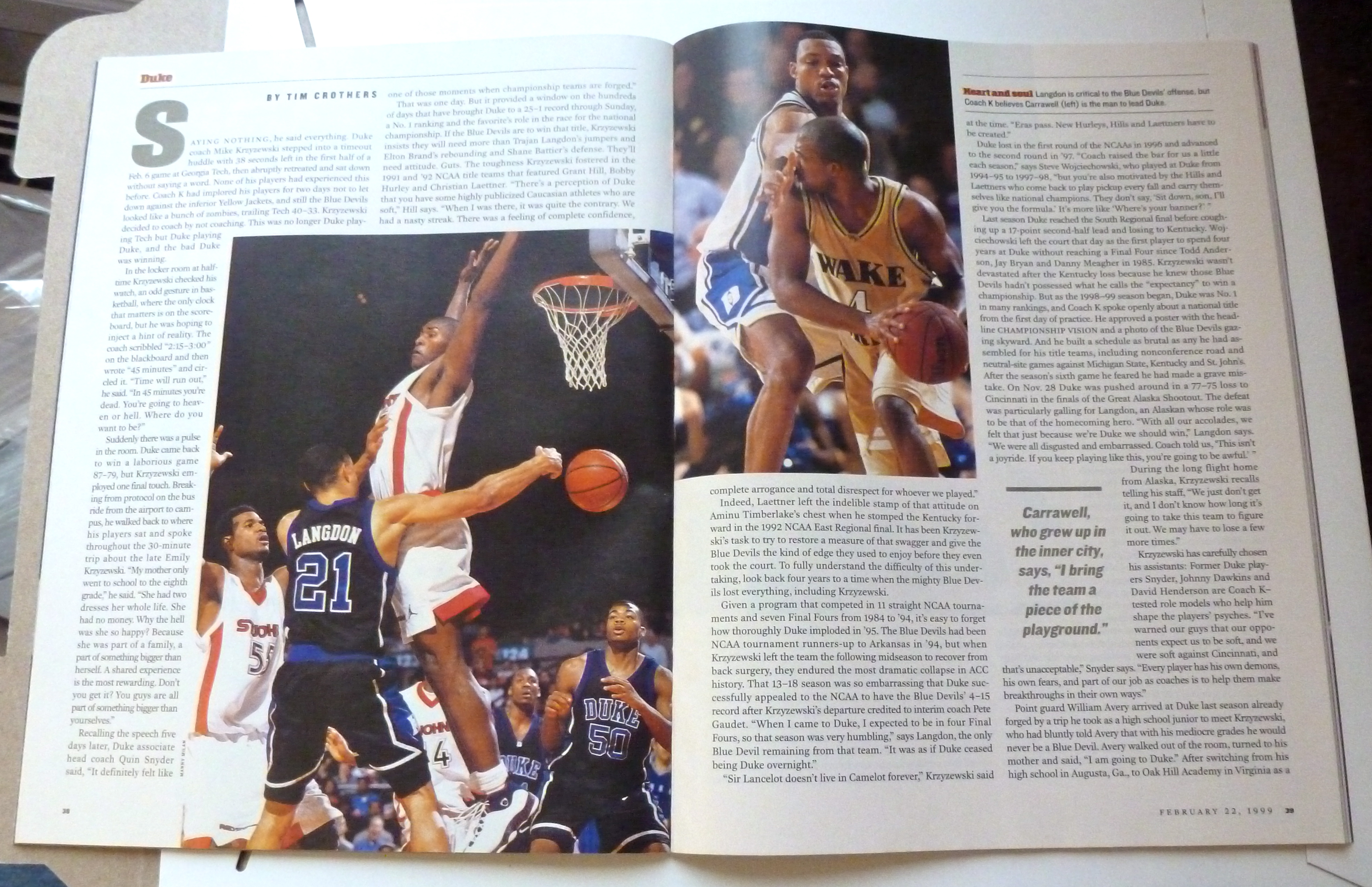 Sports Illustrated Magazine-Feb  22, 1999-Elton Brand