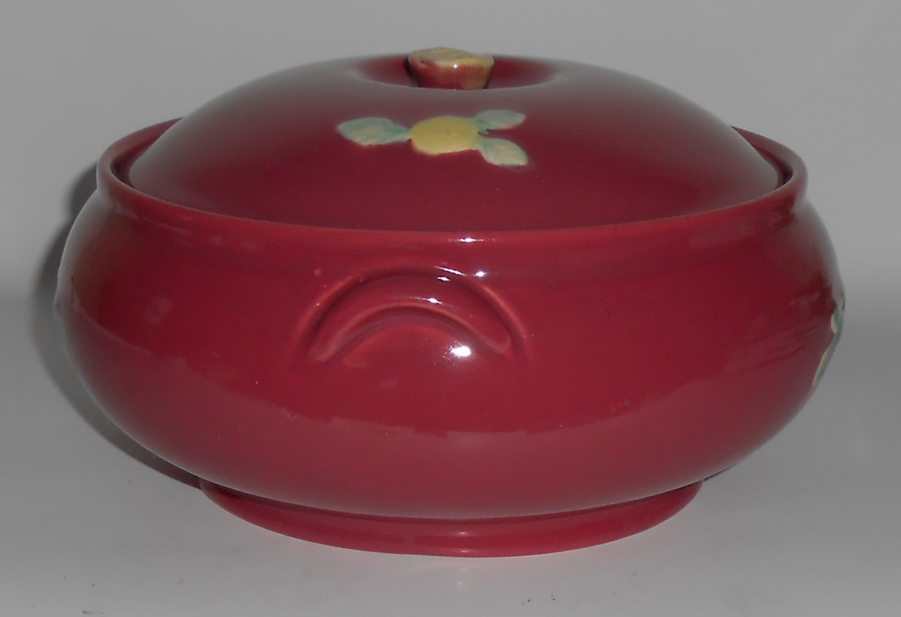 Coors Pottery Rosebud Red French Casserole #5