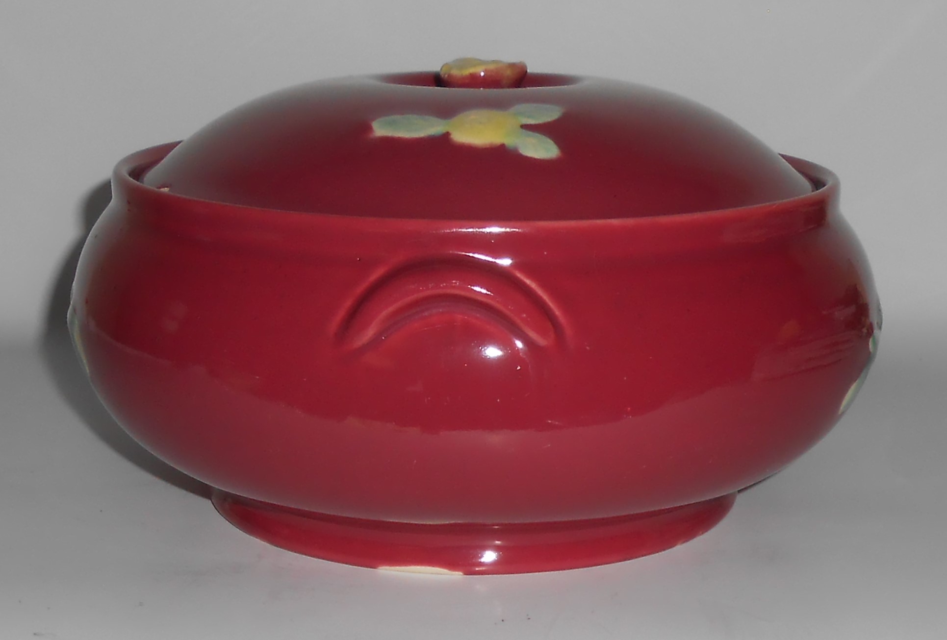 Coors Pottery Rosebud Red French Casserole #5