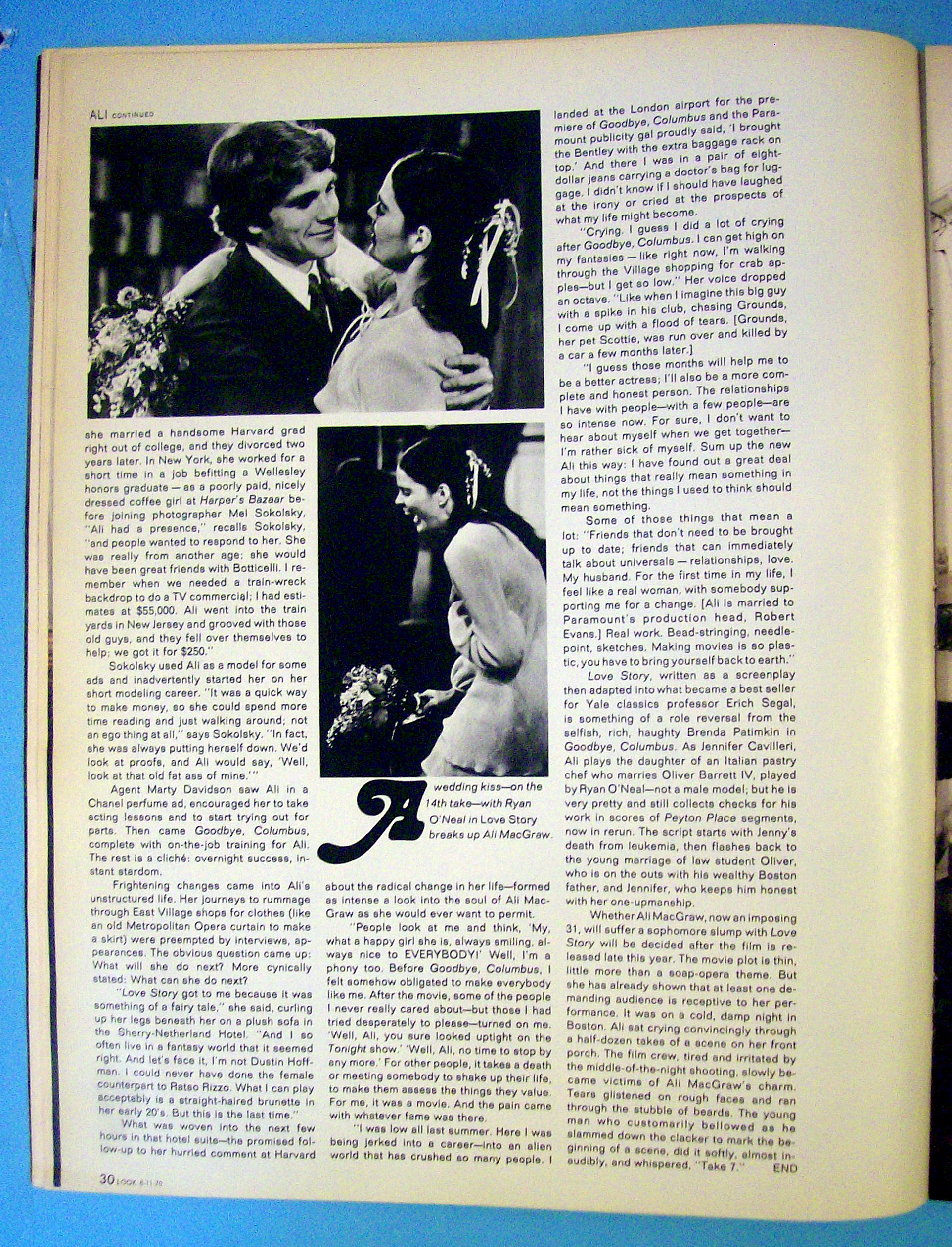 Look Magazine August 11, 1970 Ali MacGraw