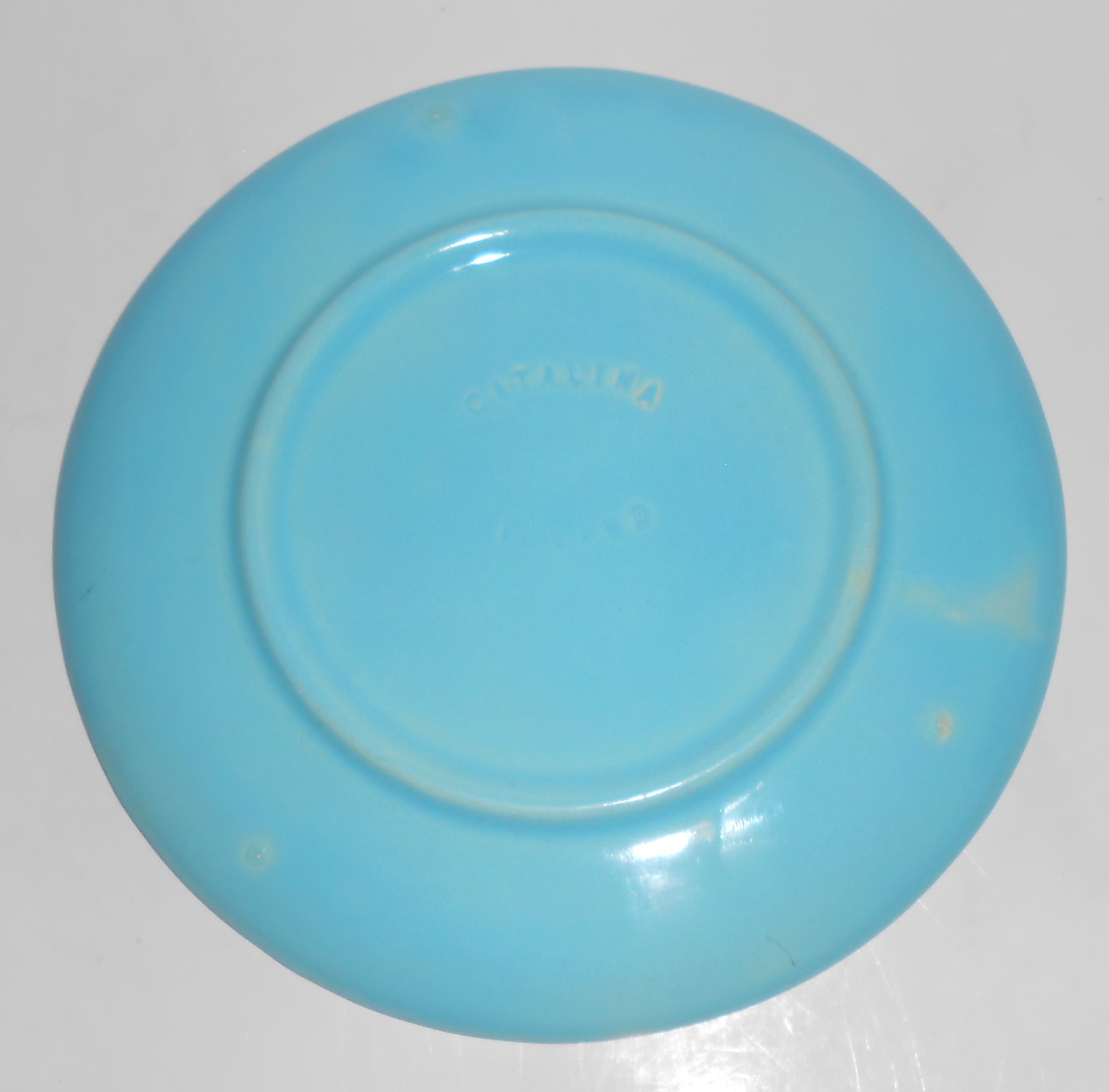 Catalina Island Pottery Turquoise Coupe Plate