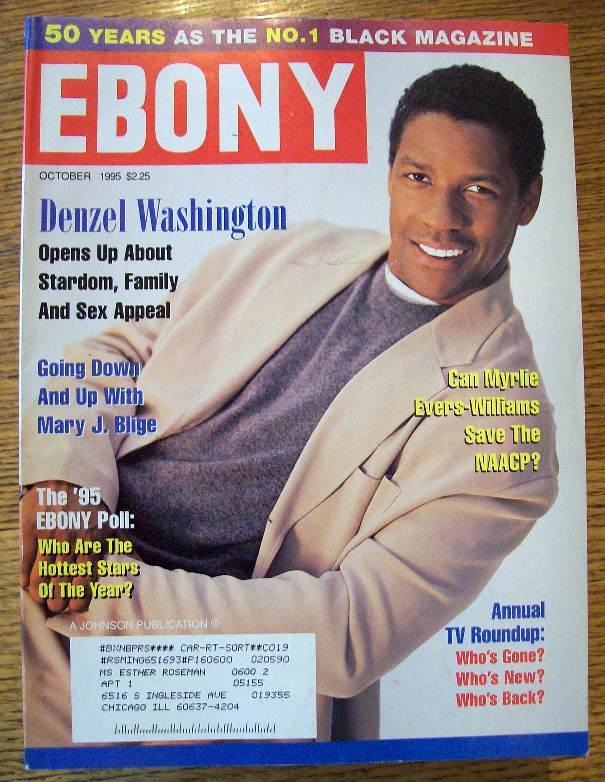 Ebony Magazine-October 1995-Denzel Washington