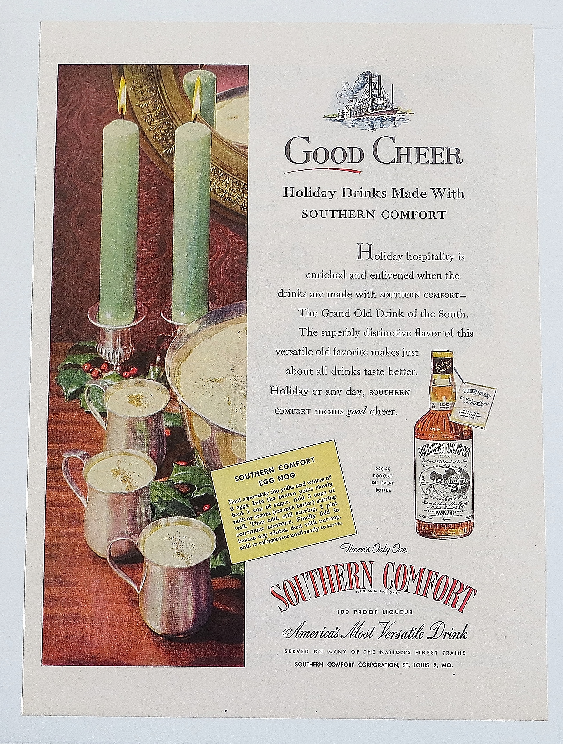 1946 Southern Comfort With Egg Nog