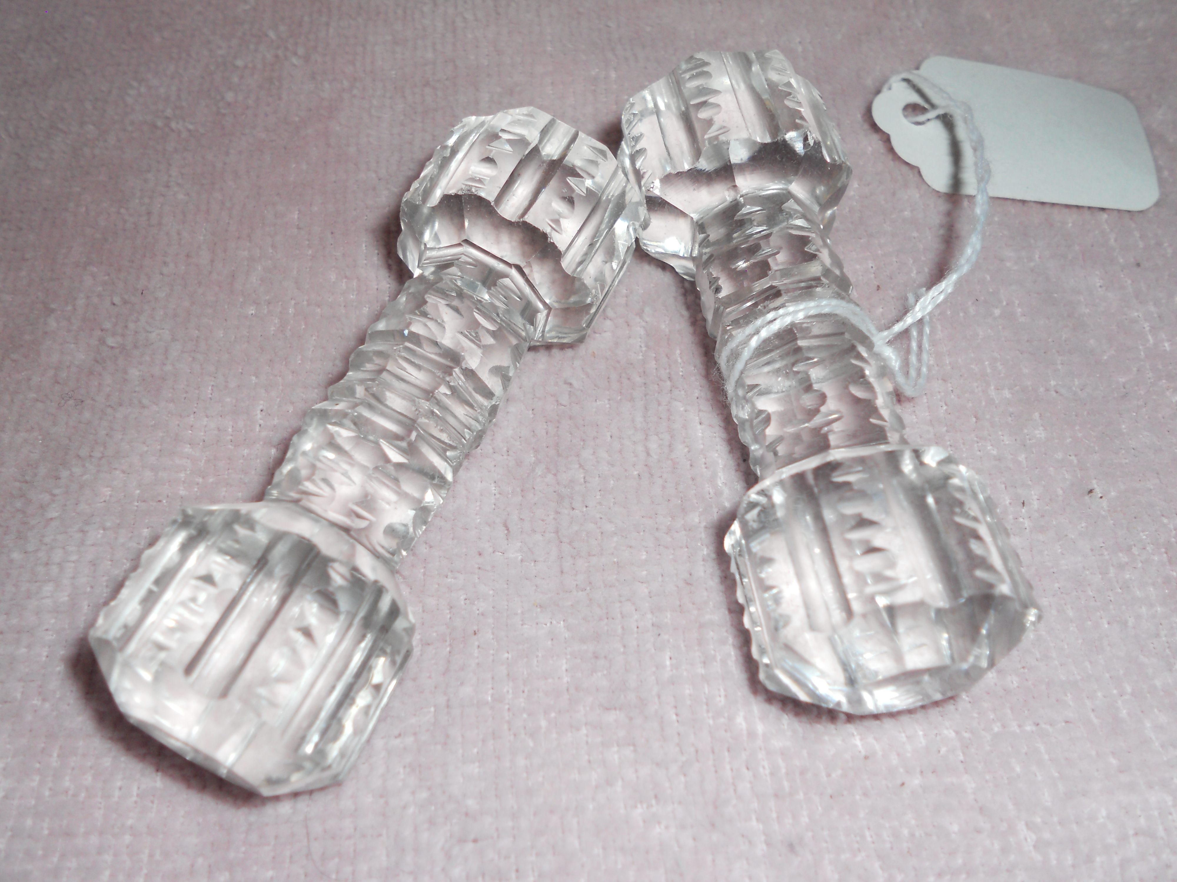 Antique Pressed Glass Knife Rest Pair