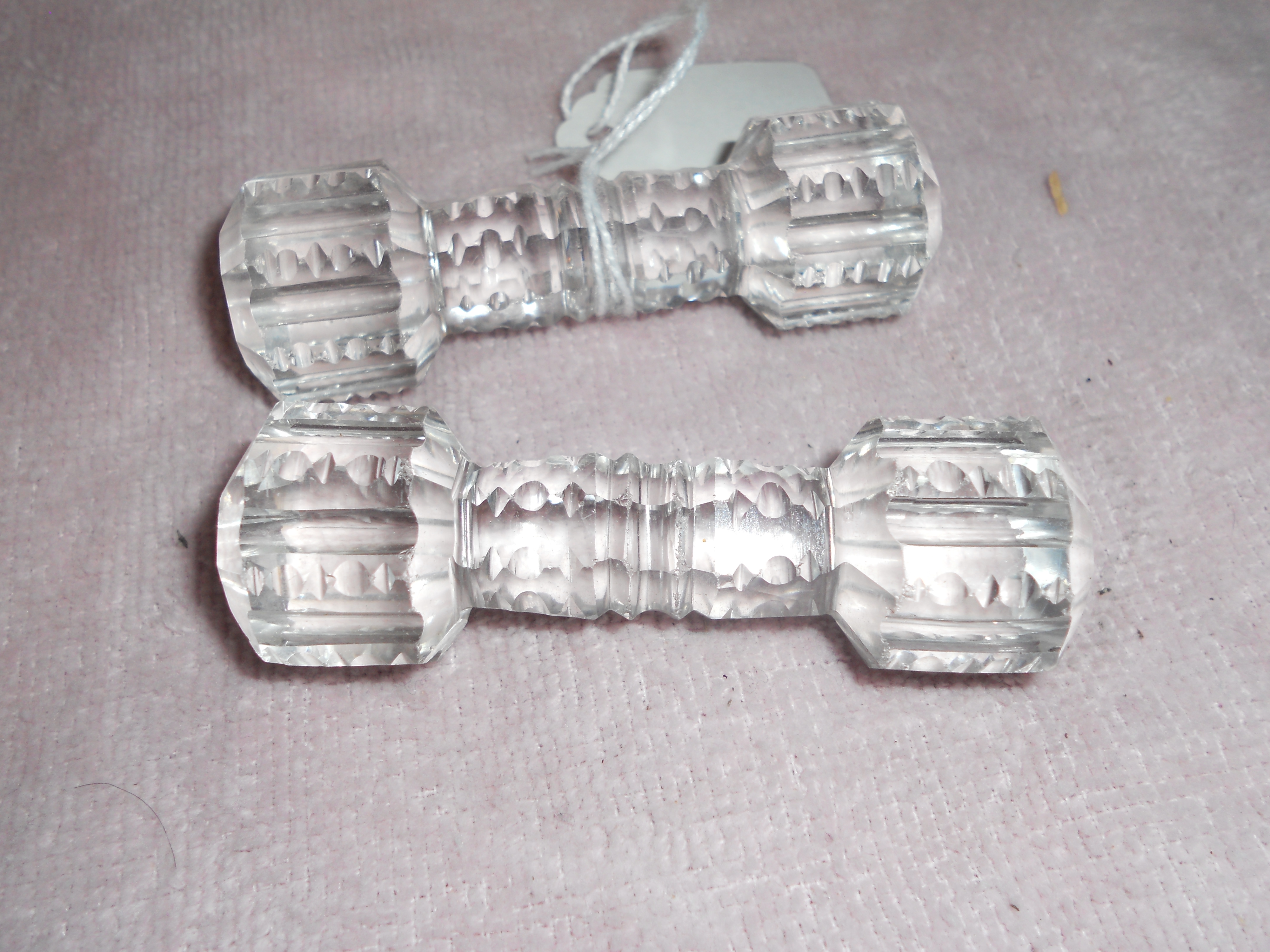 Antique Pressed Glass Knife Rest Pair