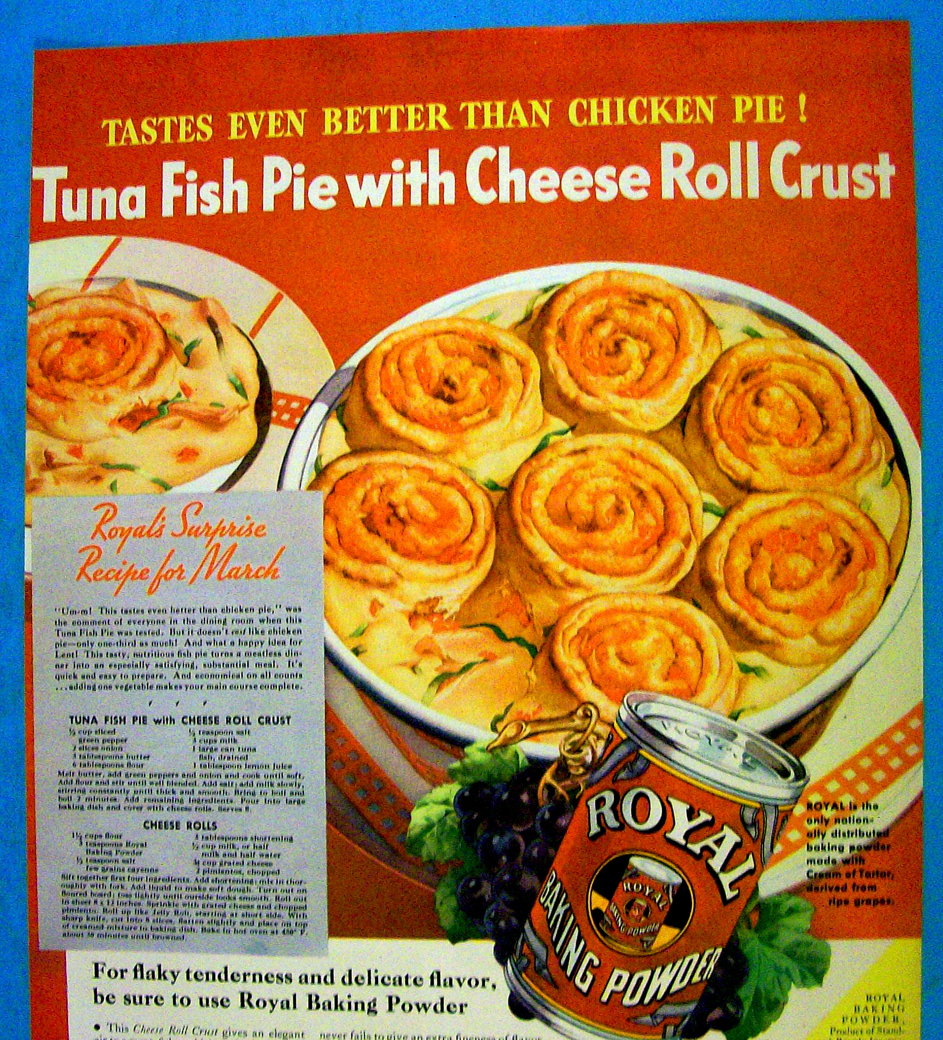 1936 Royal Baking Powder w/ Tuna Fish Pie