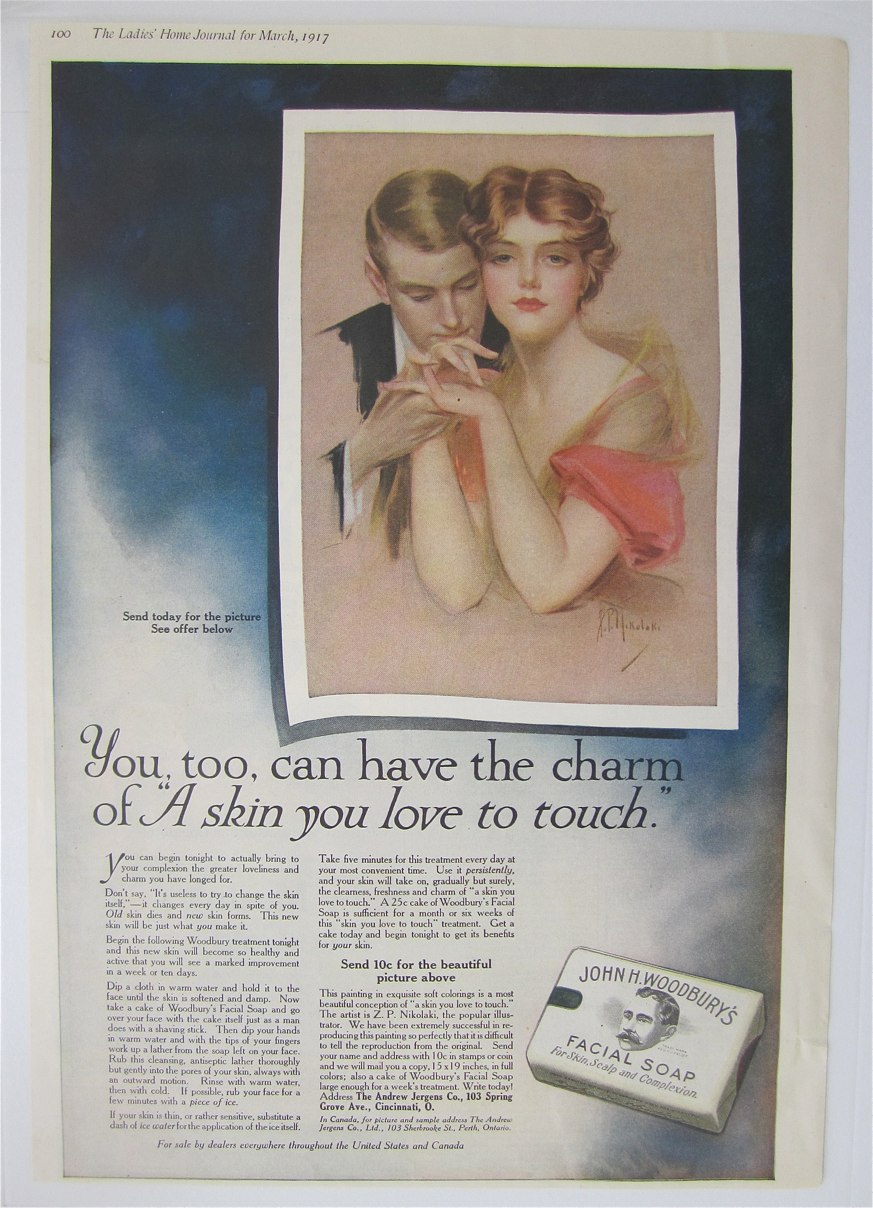 1917 John Woodbury Facial Soap with Lovely Couple