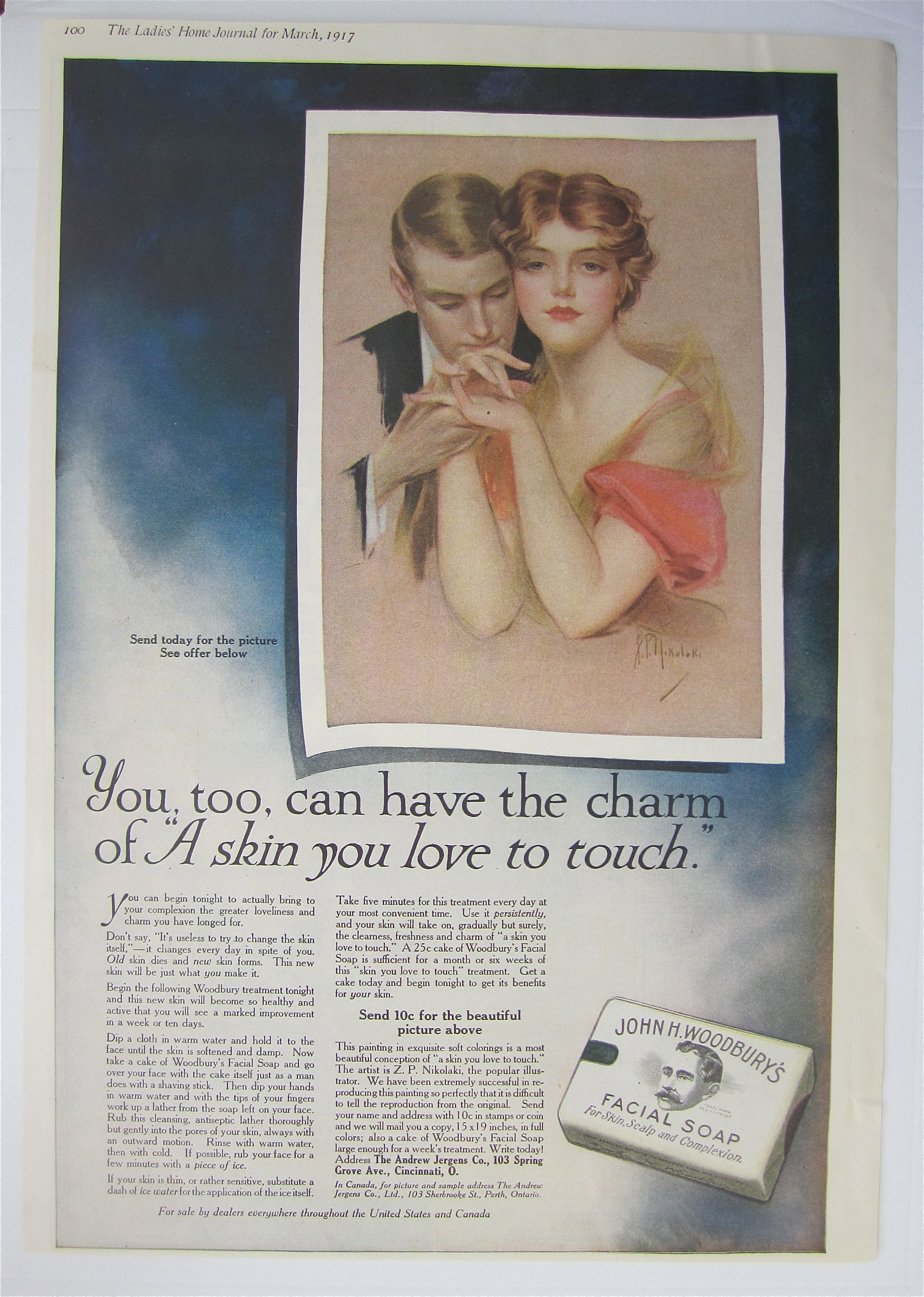 1917 John Woodbury Facial Soap with Lovely Couple