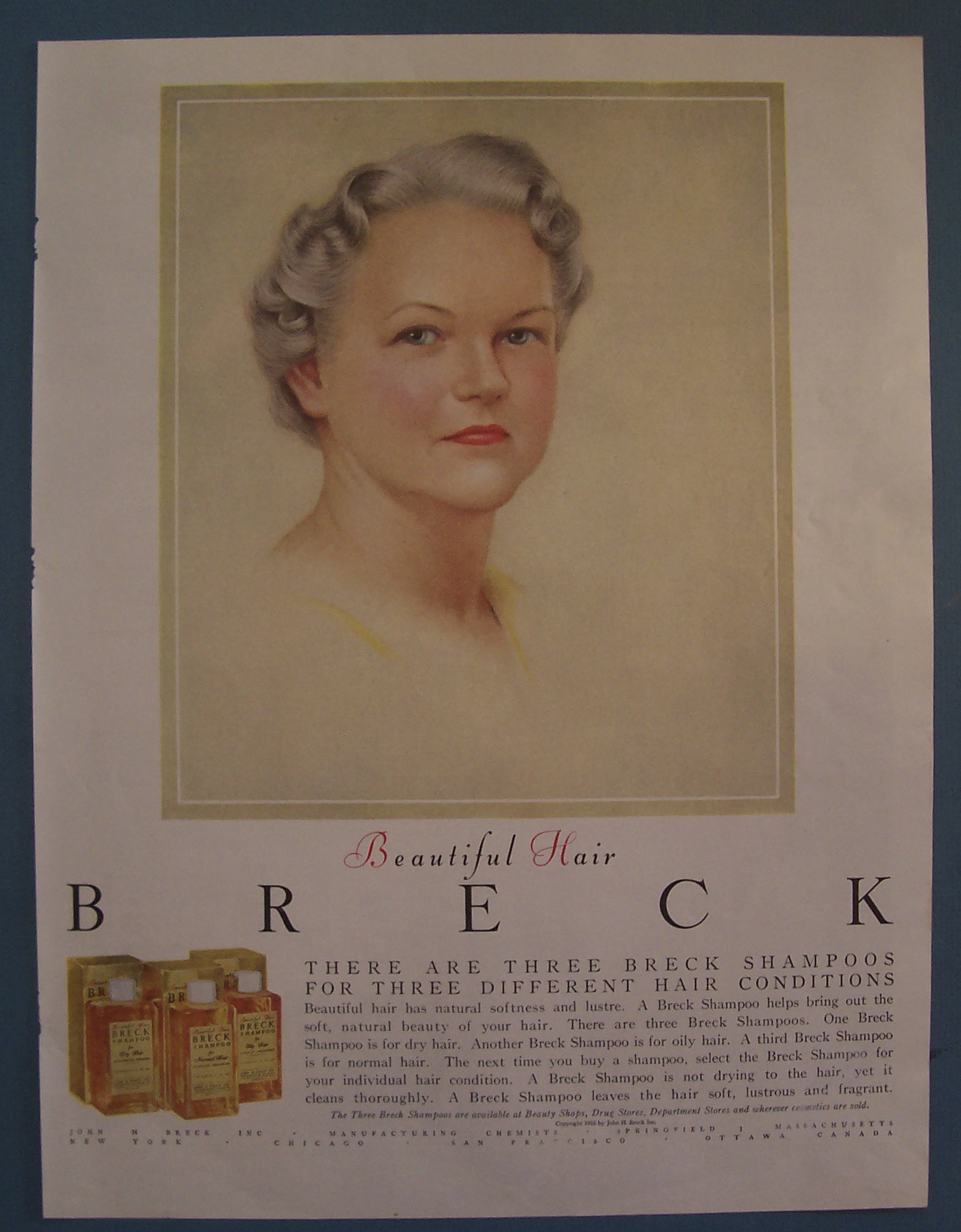 1956 Breck Shampoo with Lovely Gray Haired Woman