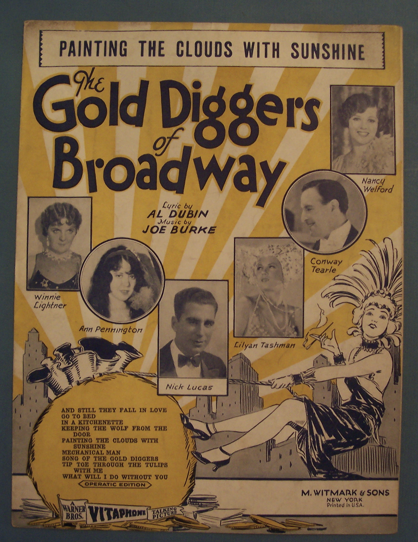 Sheet Music For 1929 Painting The Clouds With Sunshine