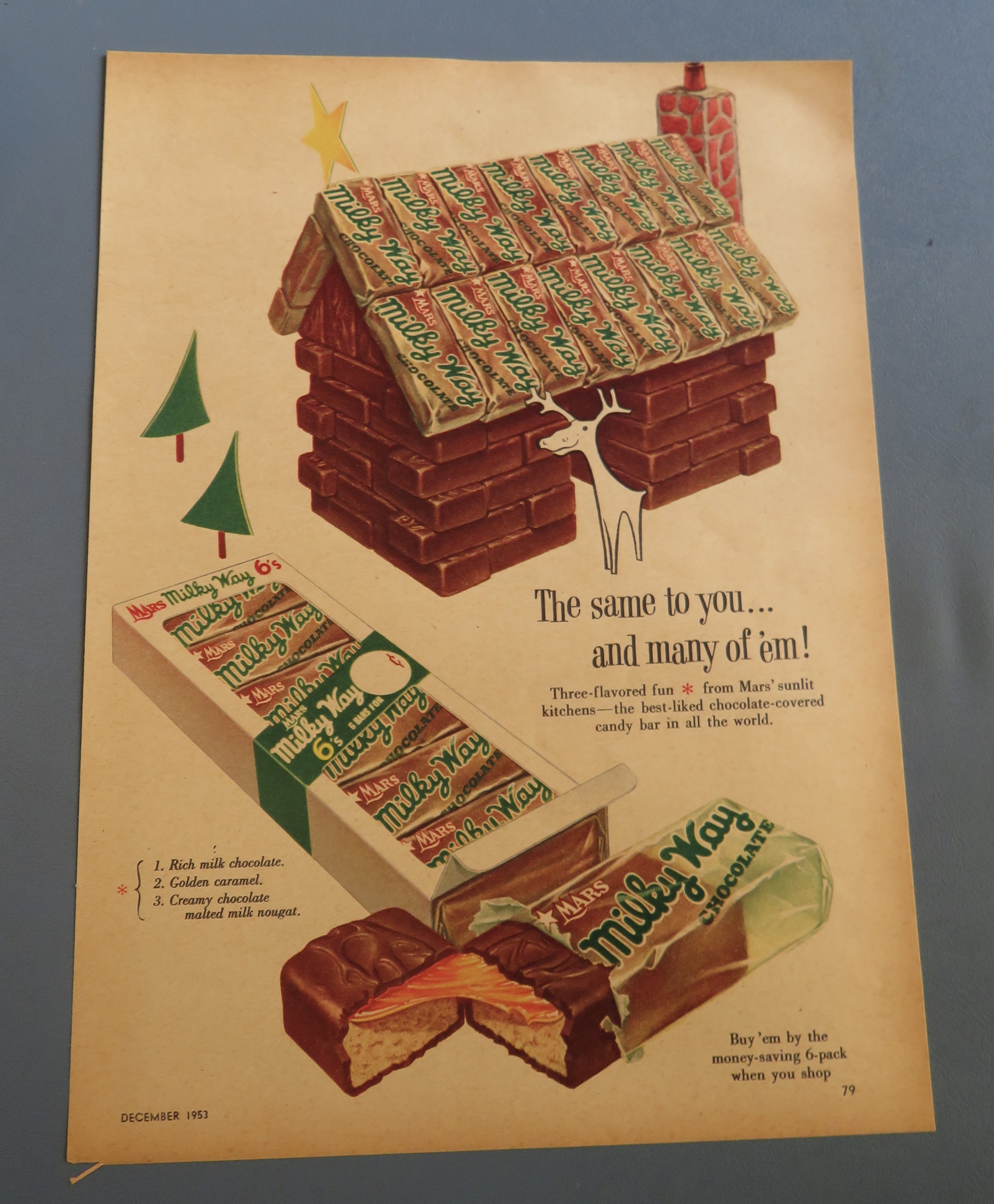 1953 Milky Way Candy Bar with House Made From Candy