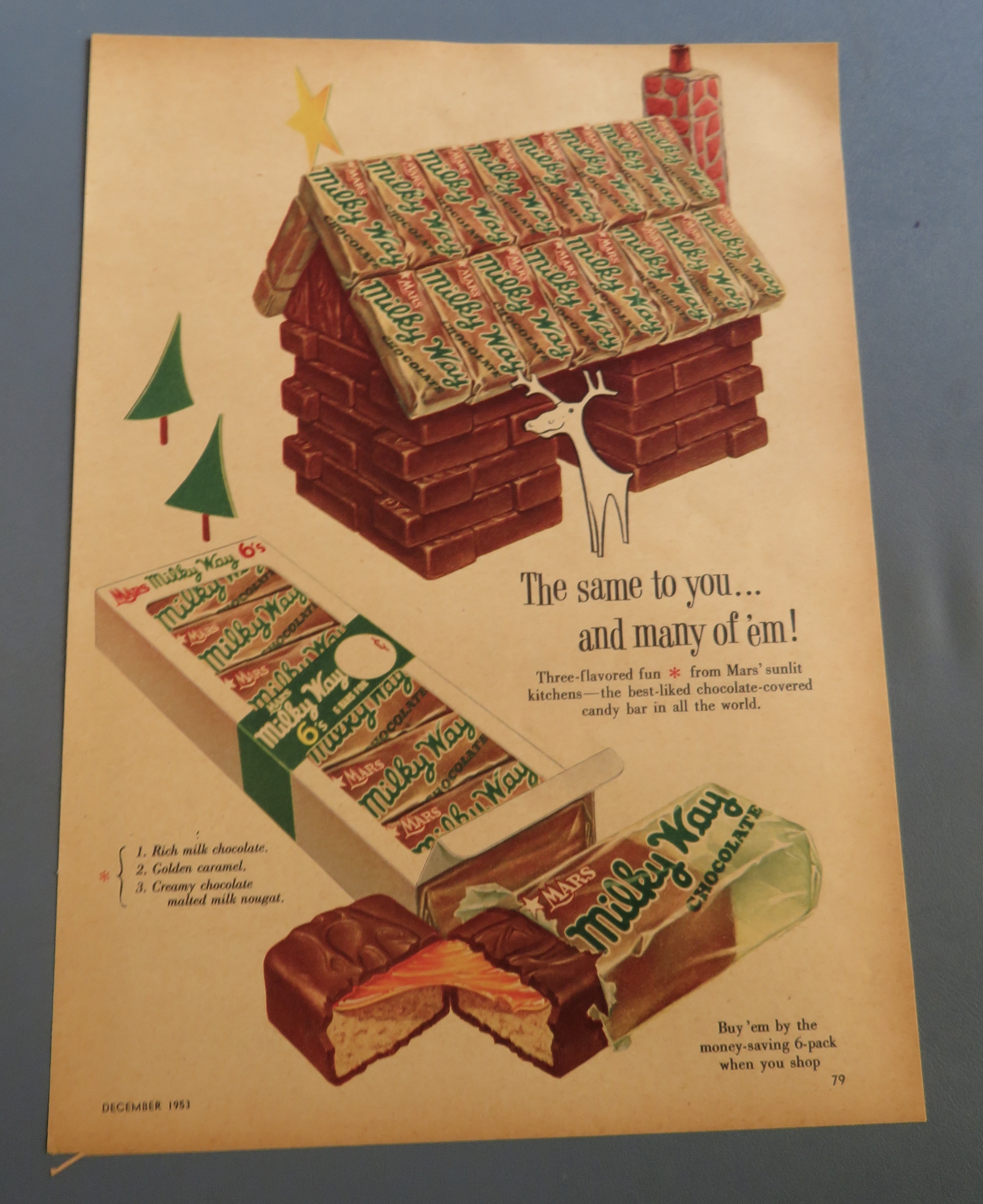 1953 Milky Way Candy Bar with House Made From Candy