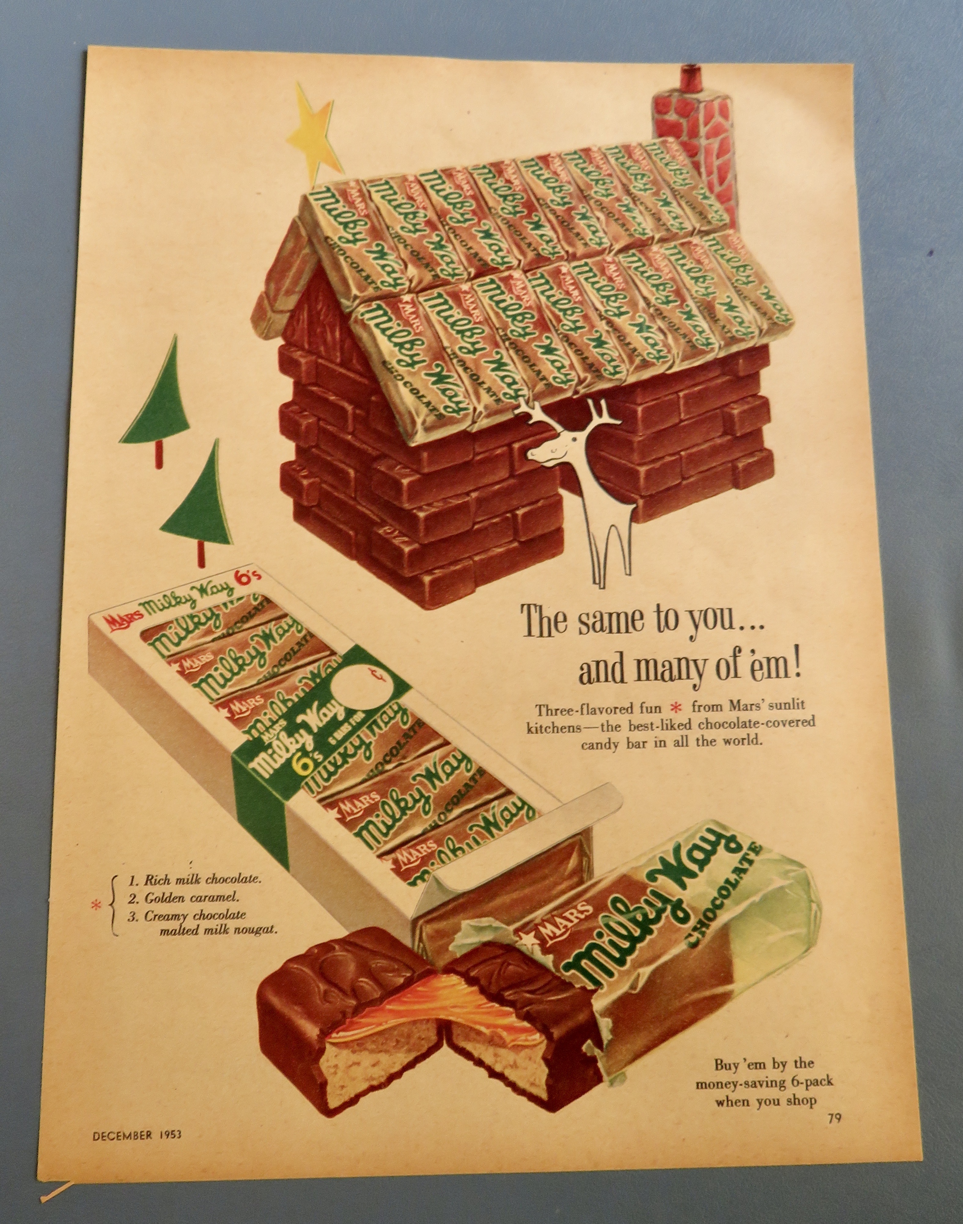 1953 Milky Way Candy Bar with House Made From Candy