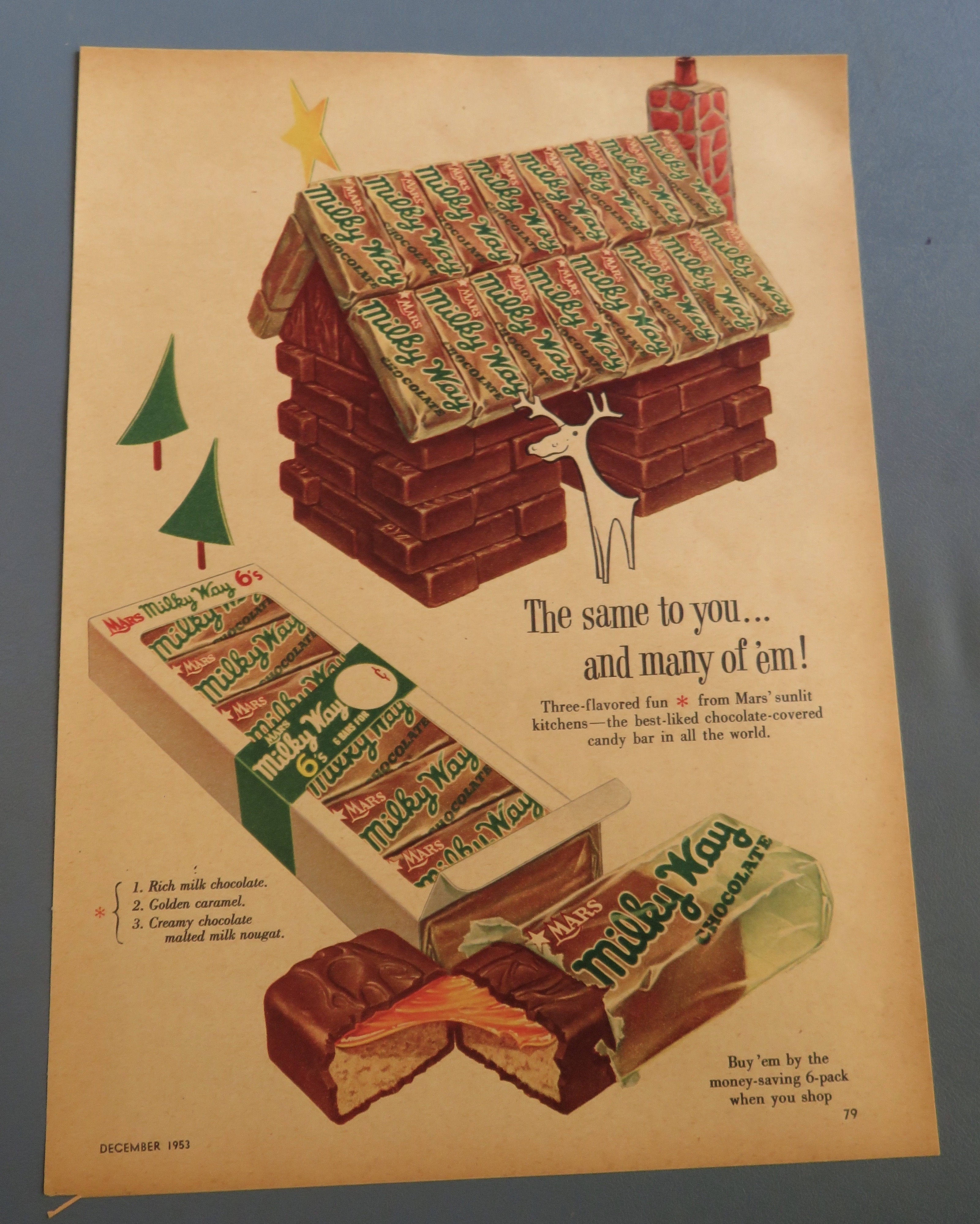 1953 Milky Way Candy Bar with House Made From Candy
