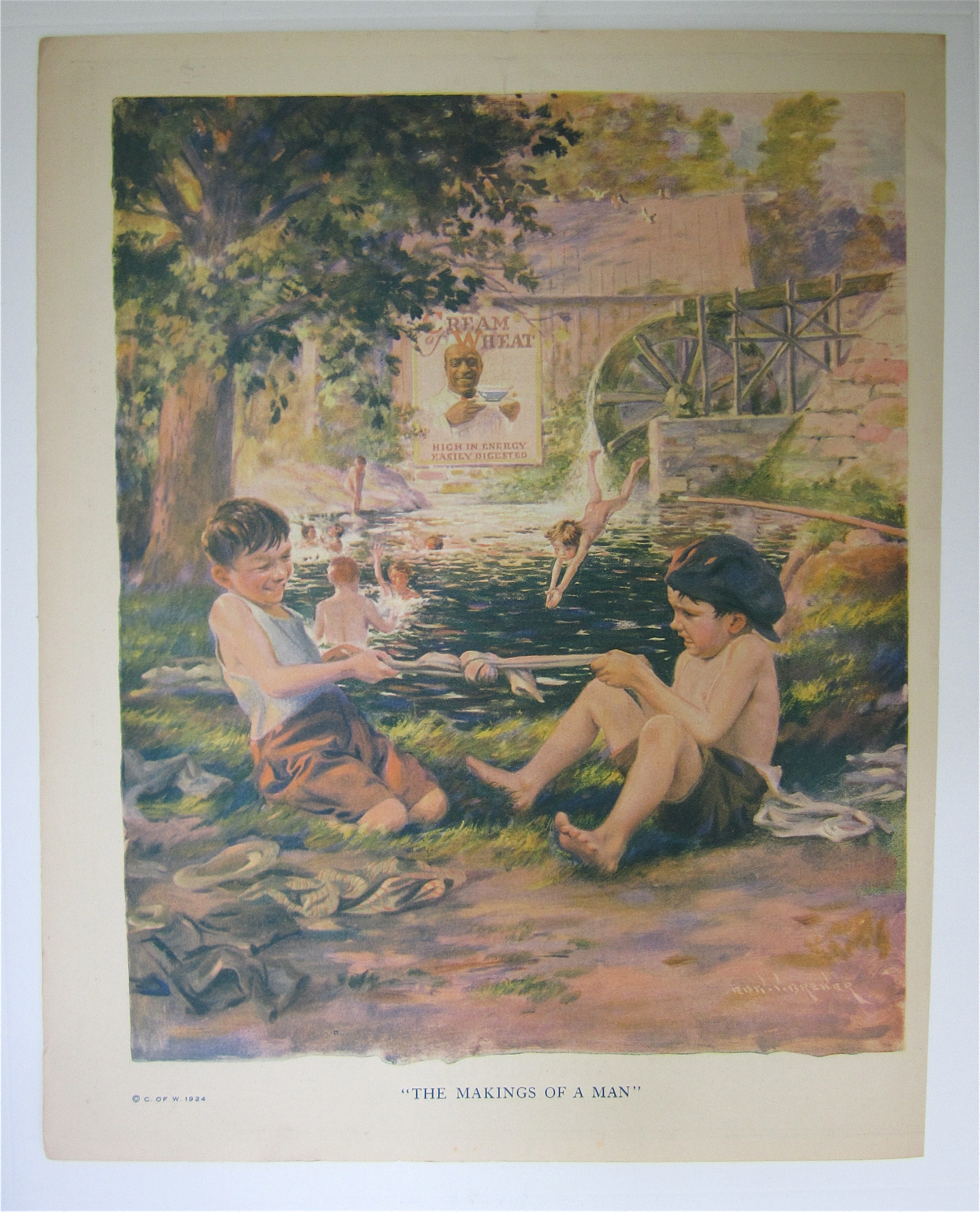 1924 Cream Of Wheat With Kids Playing Tug Of War