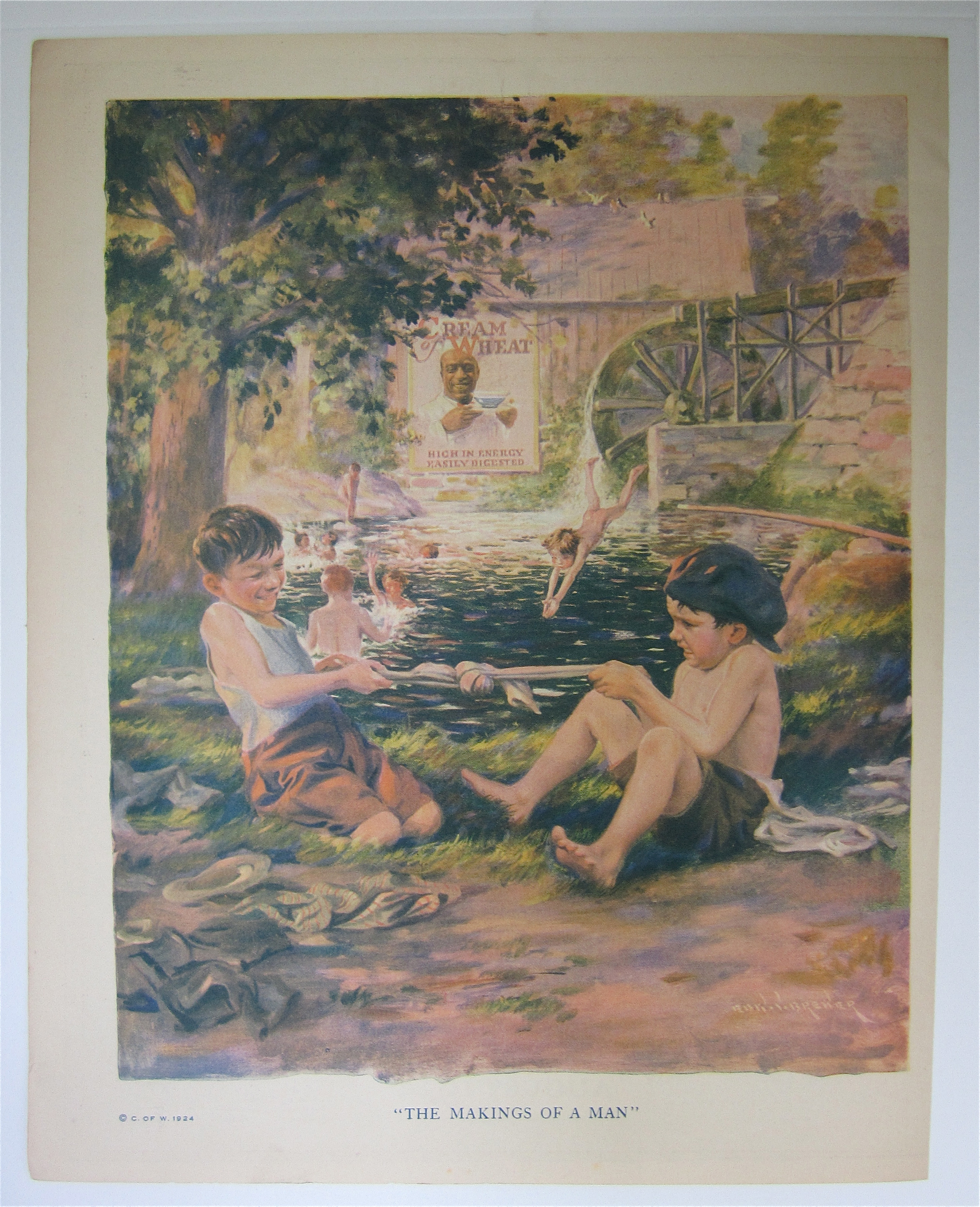 1924 Cream Of Wheat With Kids Playing Tug Of War