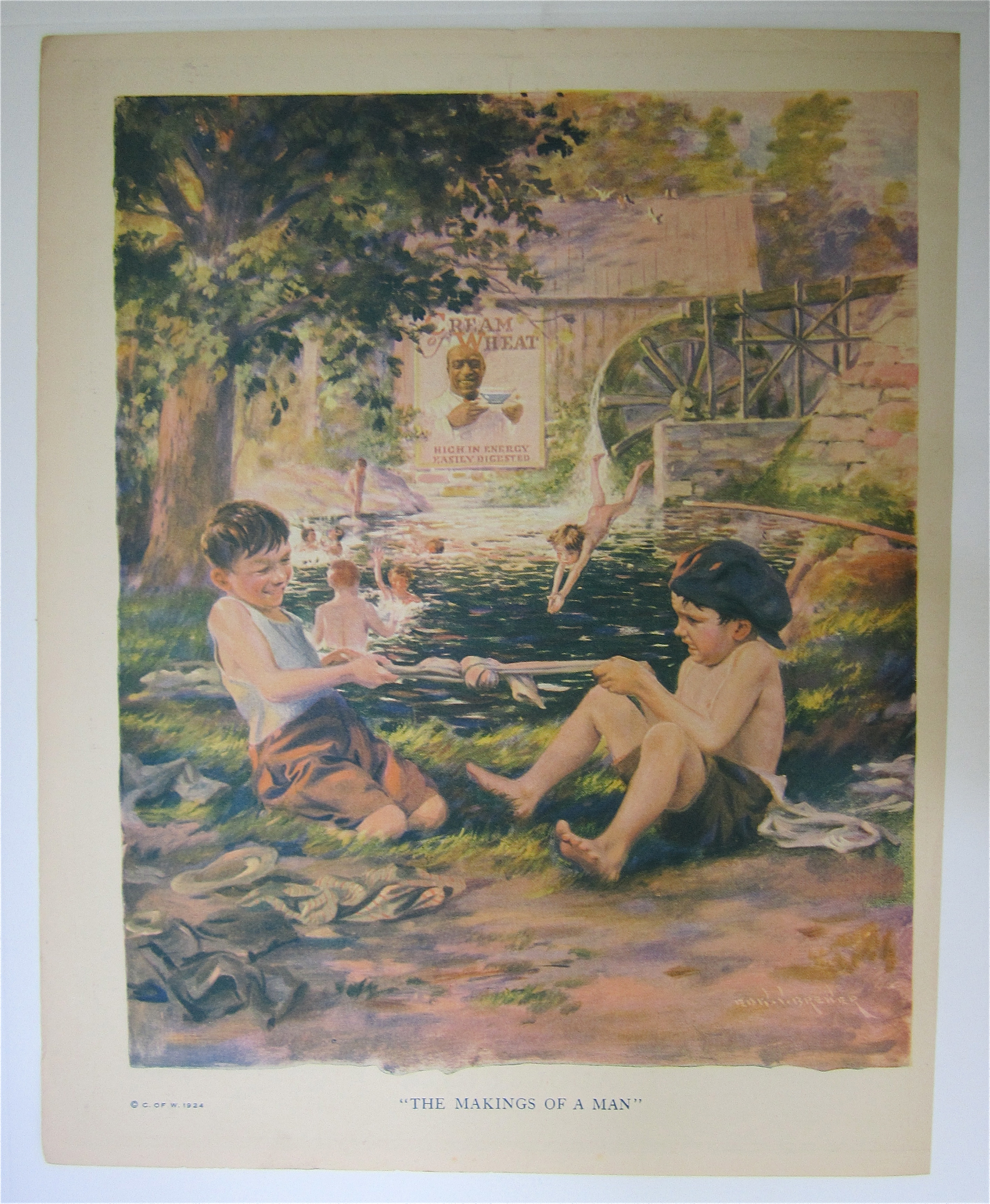 1924 Cream Of Wheat With Kids Playing Tug Of War