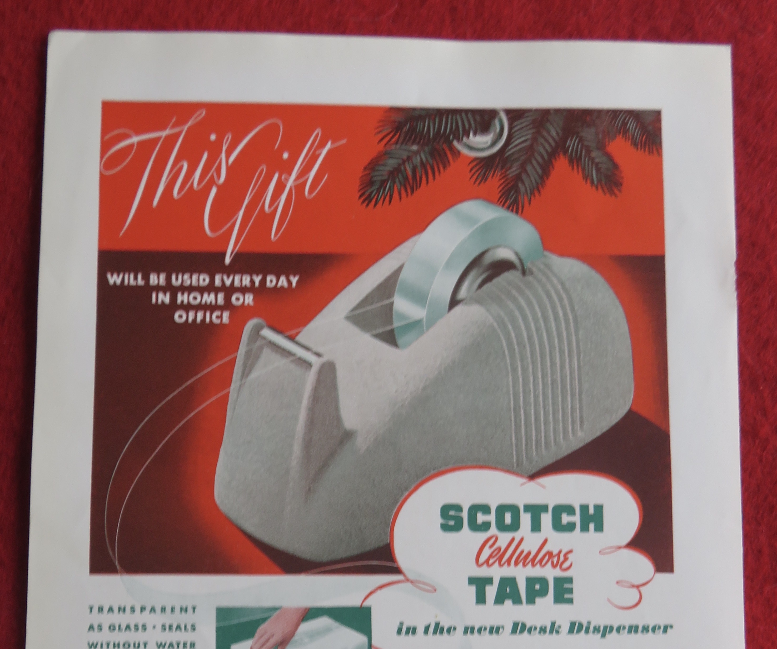 1941 Scotch Tape with Scotch Tape in Desk Dispenser