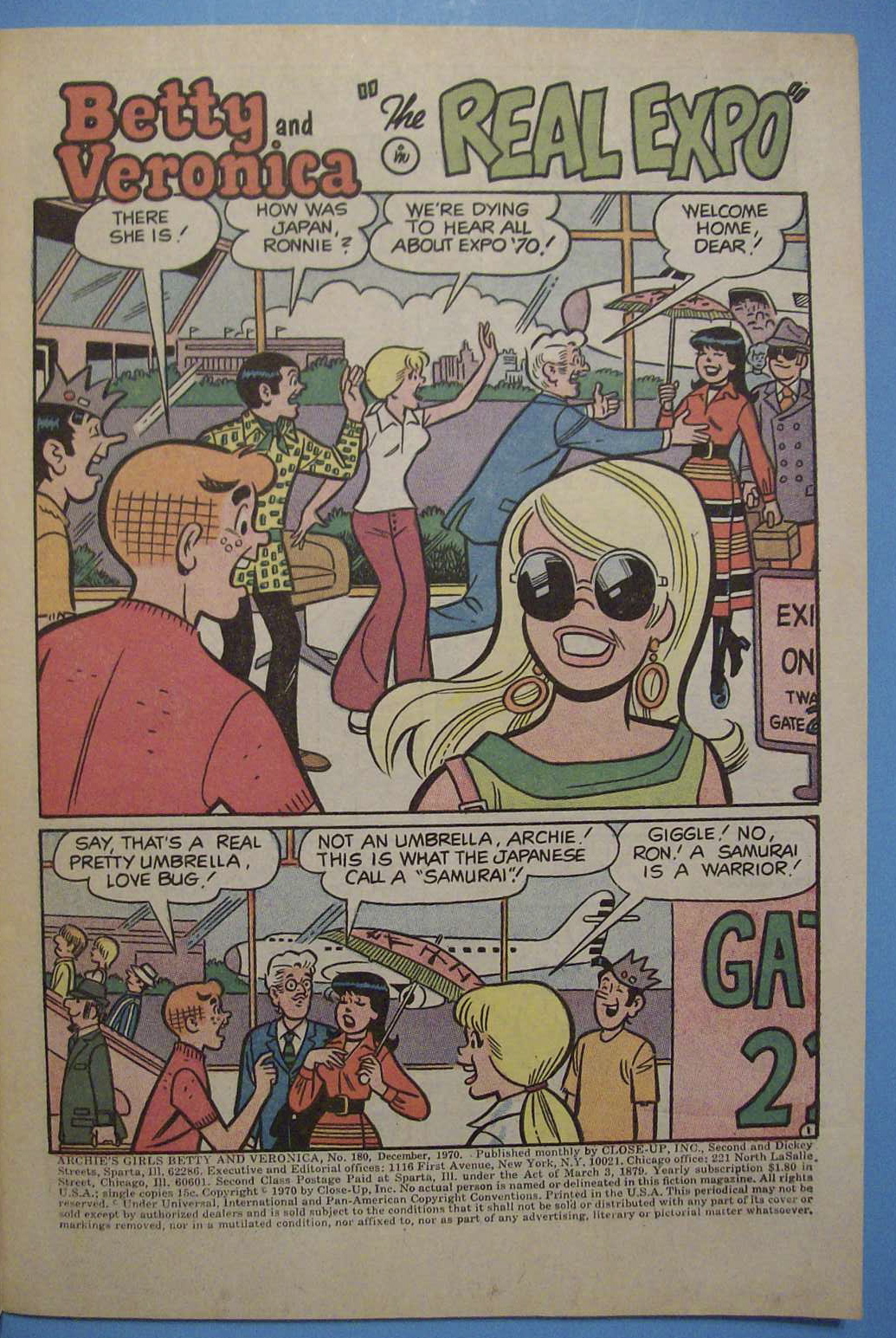 Betty & Veronica Comics -December 1970 - The Real Expo