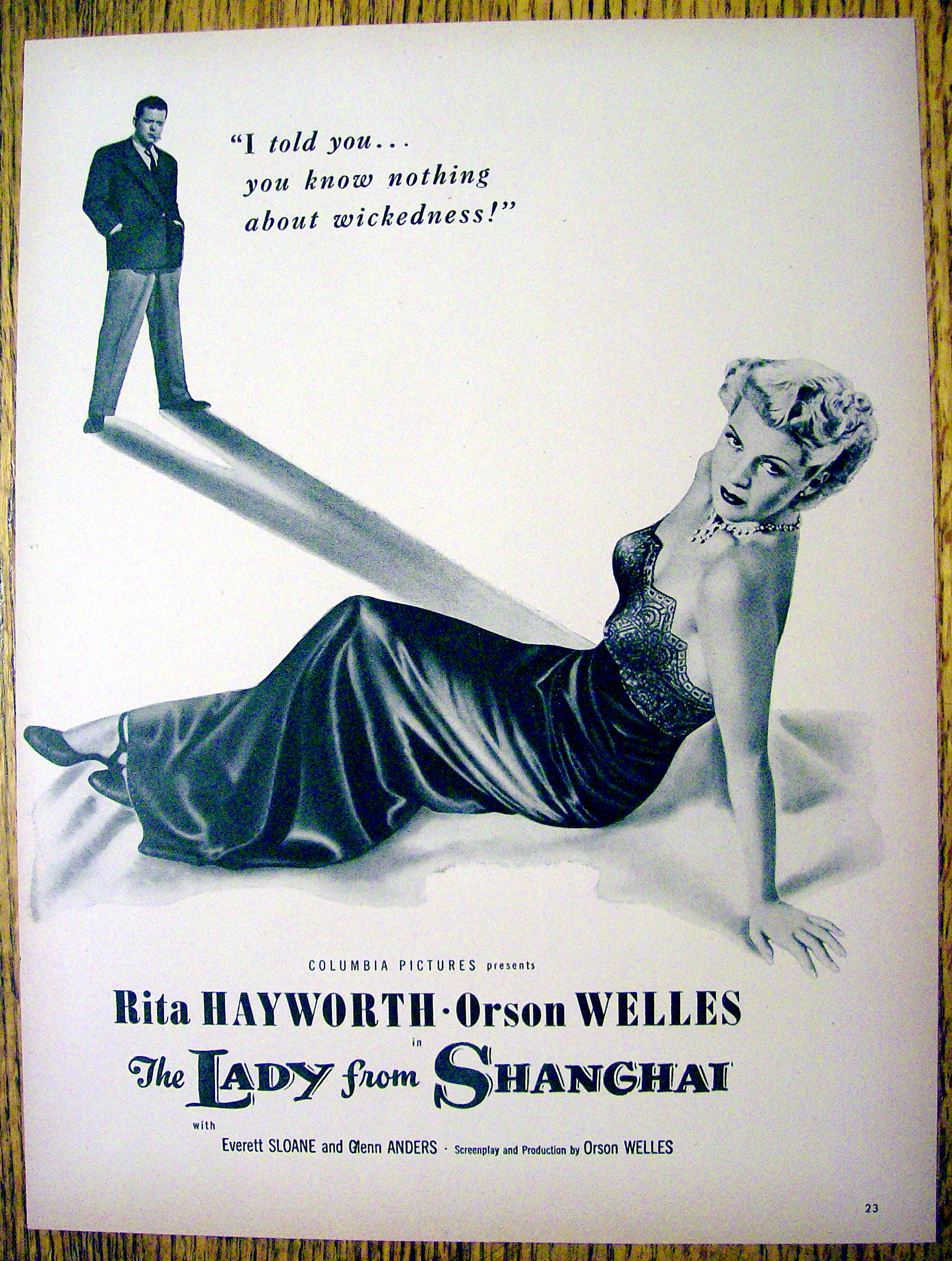 Ad: 1948 The Lady From Shanghai with Rita Hayworth