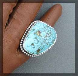 Navajo Carico Turquoise Sterling Silver Ring Paul Livin