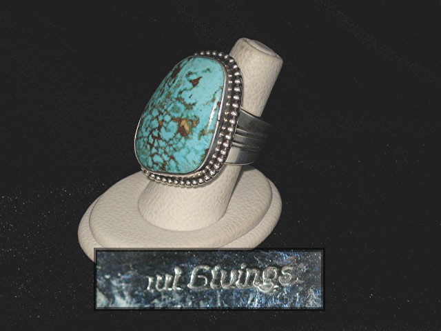 Navajo Carico Turquoise Sterling Silver Ring Paul Livin