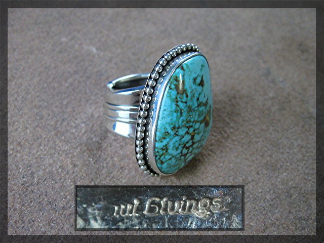 Navajo Carico Turquoise Sterling Silver Ring Paul Livin