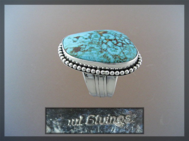 Navajo Carico Turquoise Sterling Silver Ring Paul Livin