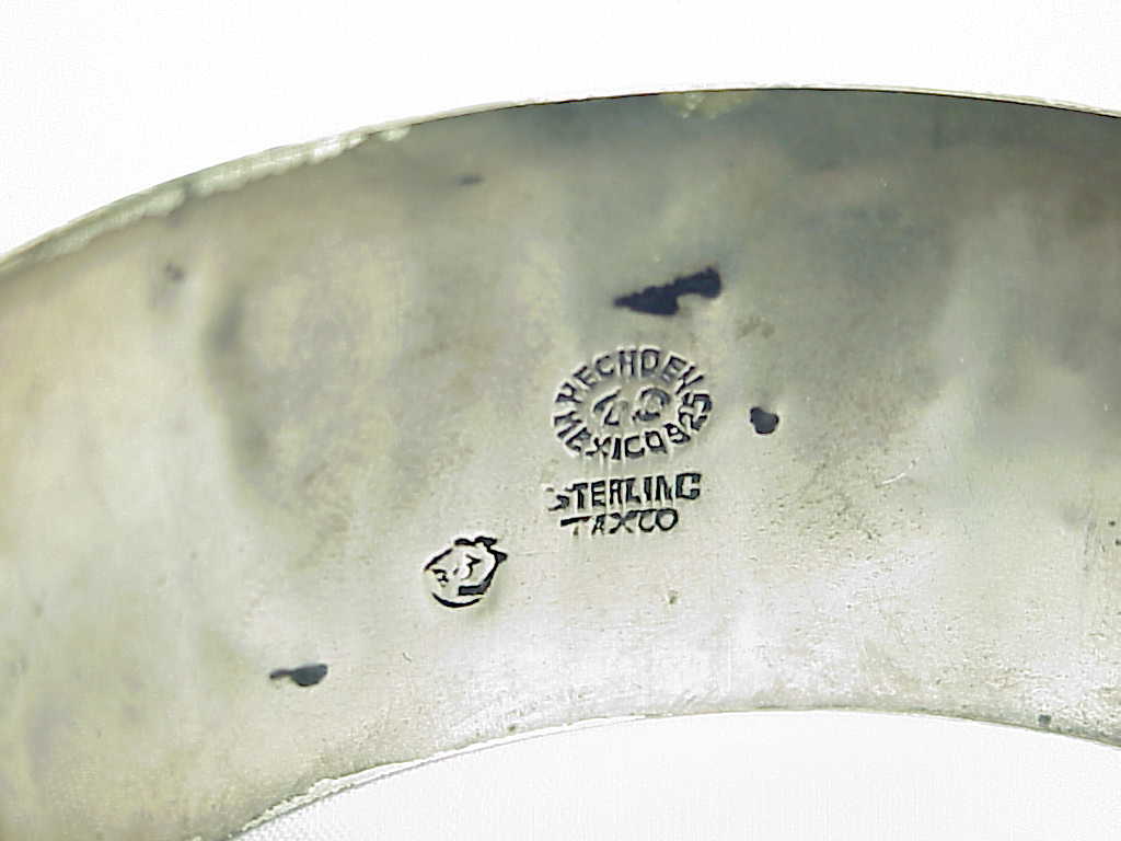 Signed Eagle 3 Mexican Sterling Silver Mixed Metals Mosaic Bracelet
