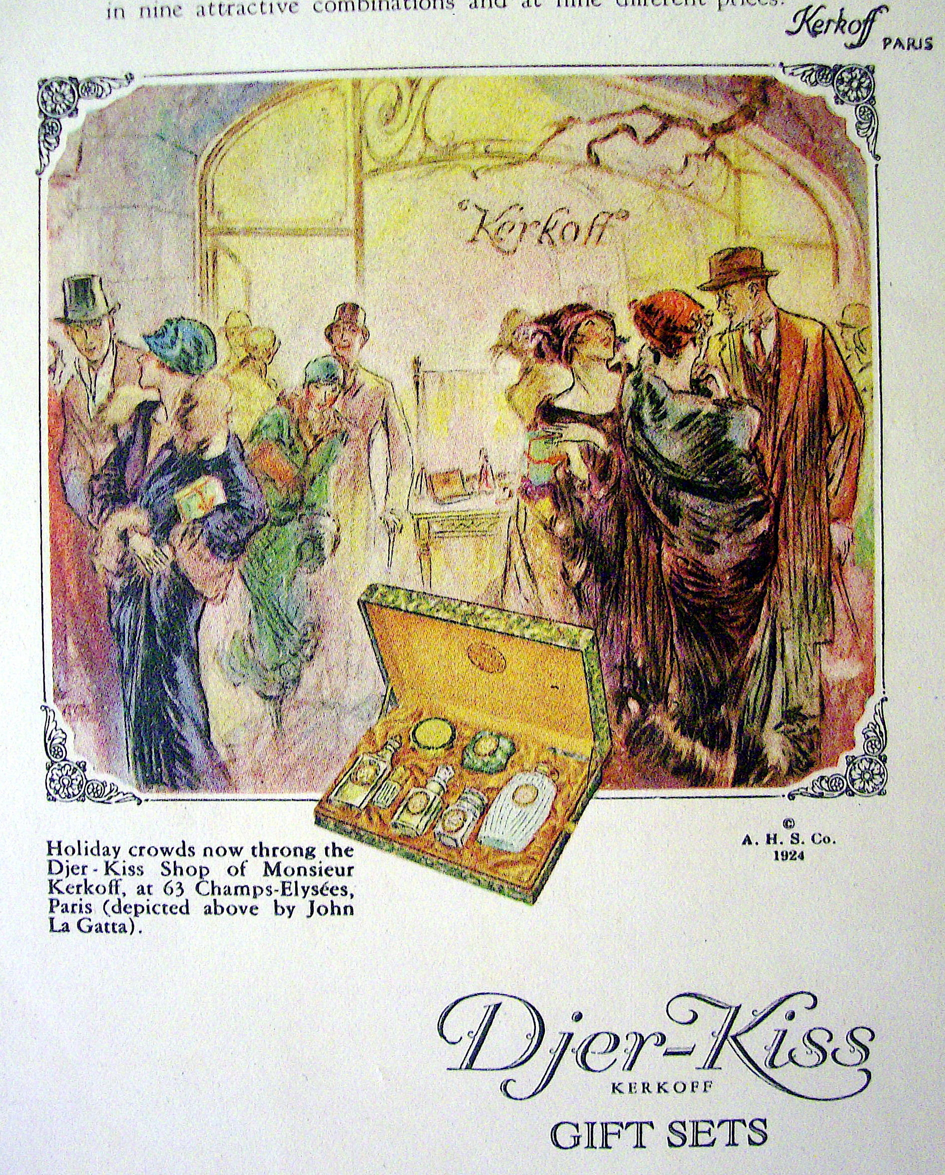1924 Djer-Kiss Kerkoff Gift Sets w/Holiday Crowds