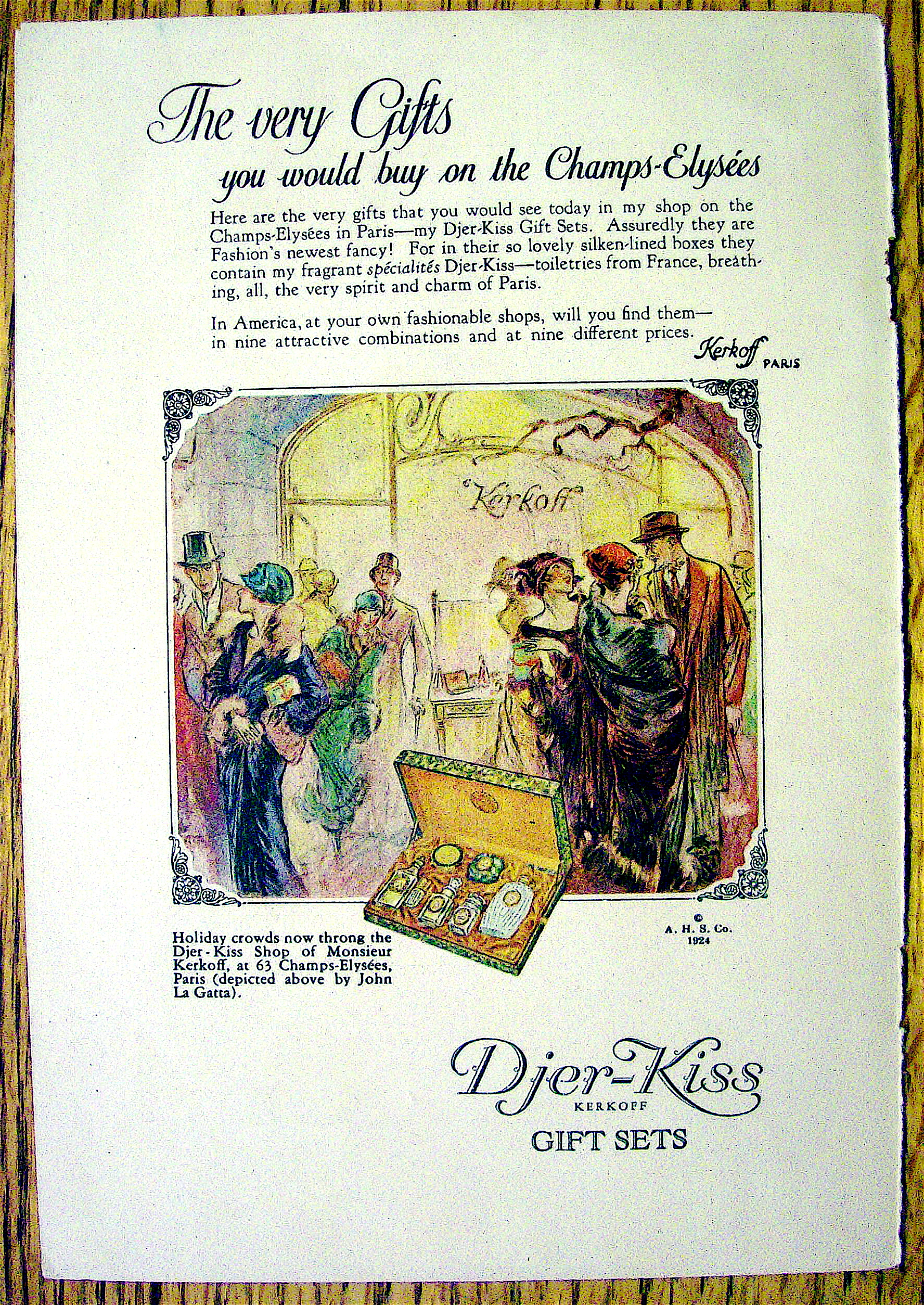 1924 Djer-Kiss Kerkoff Gift Sets w/Holiday Crowds