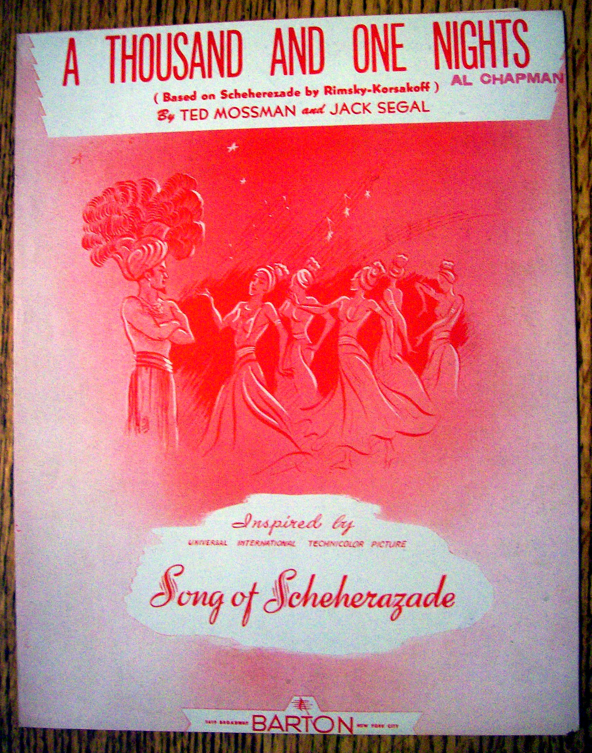 Sheet Music for 1947 A Thousand And One Nights