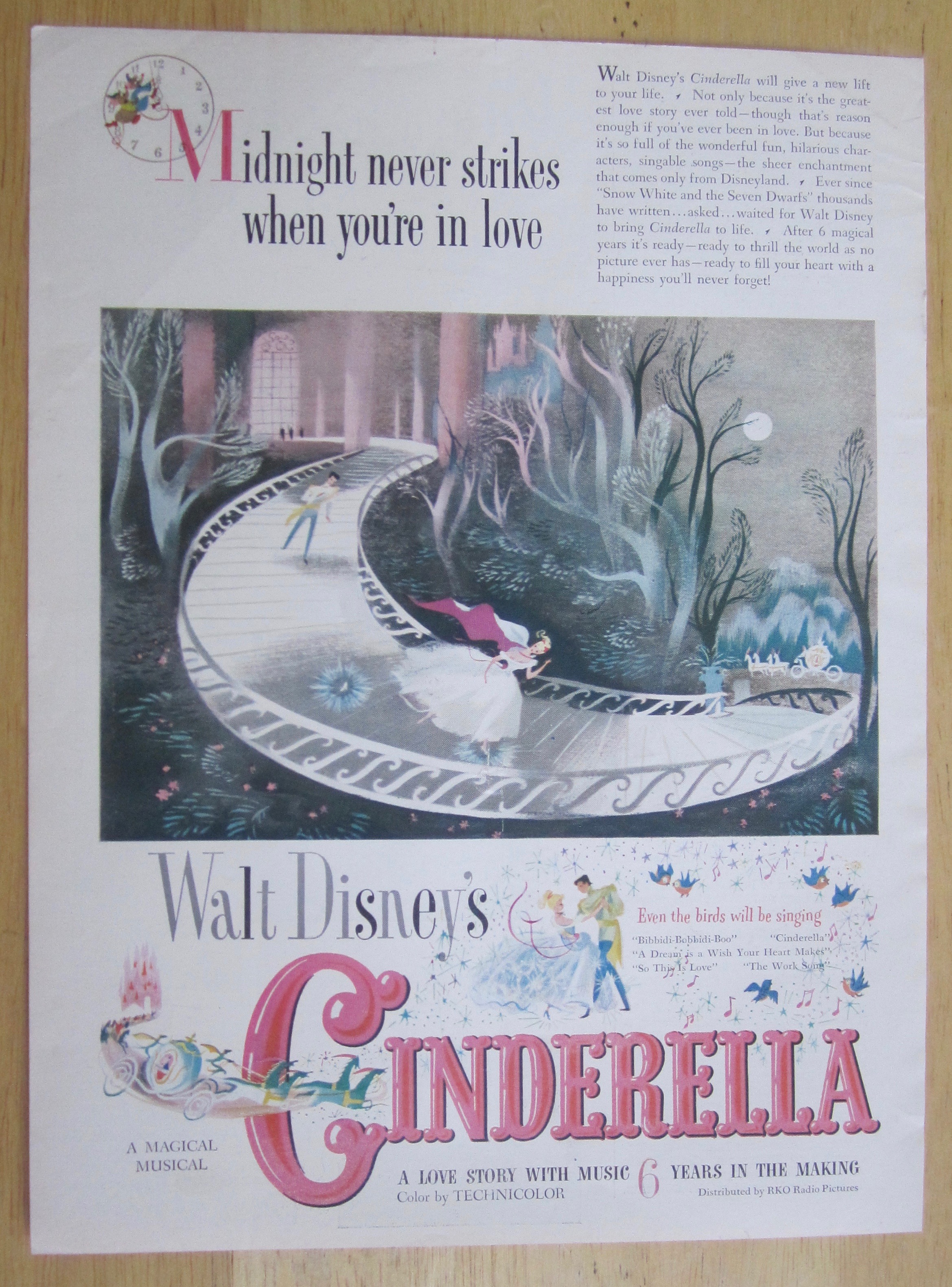 1950 Walt Disney's Cinderella with Cinderella & Prince