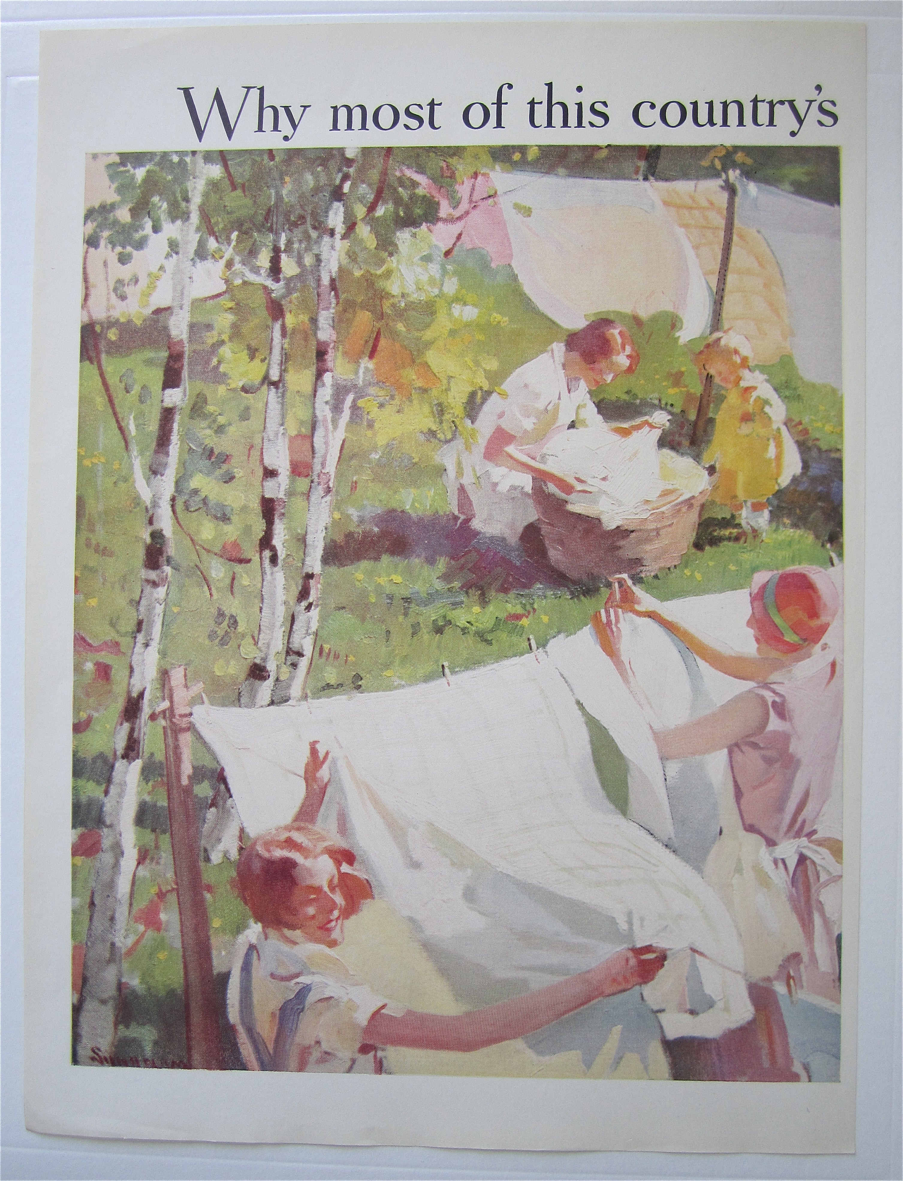 1931 P & G White Soap w/ Woman Hanging Laundry Outside