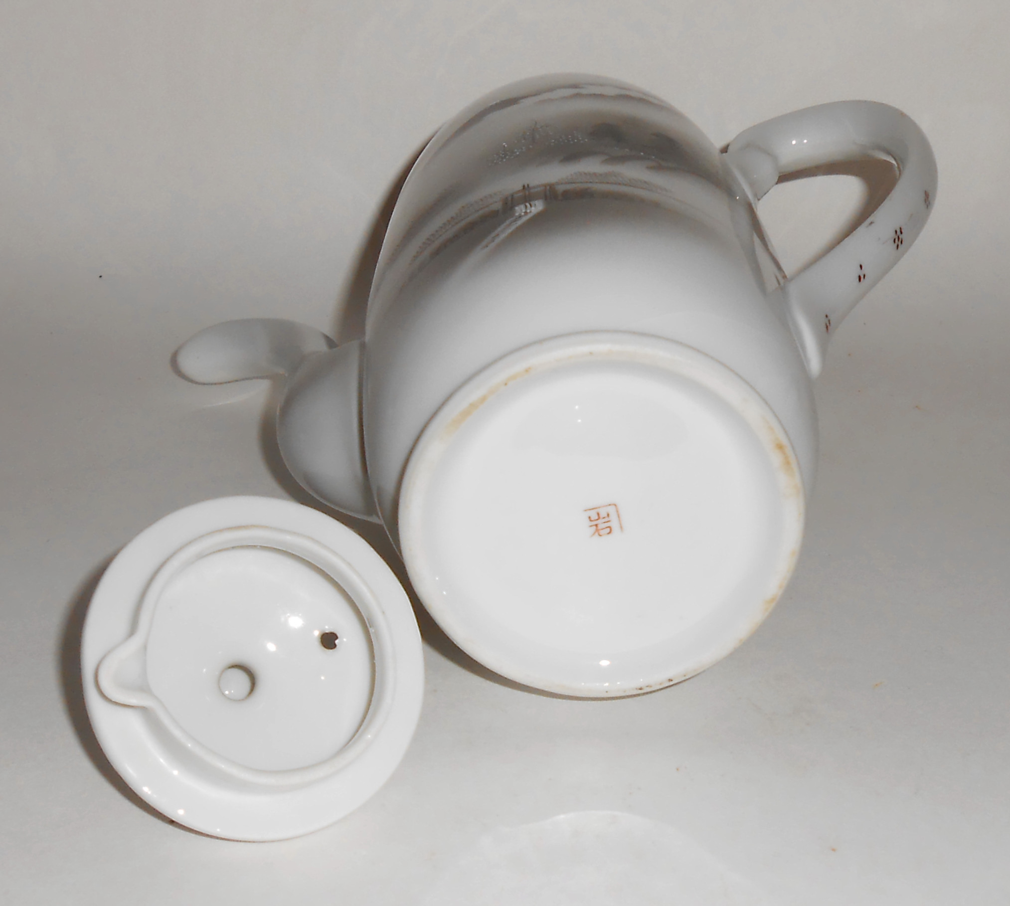 Japan Porcelain China Hand Decorated Mt Fuji Coffee Pot