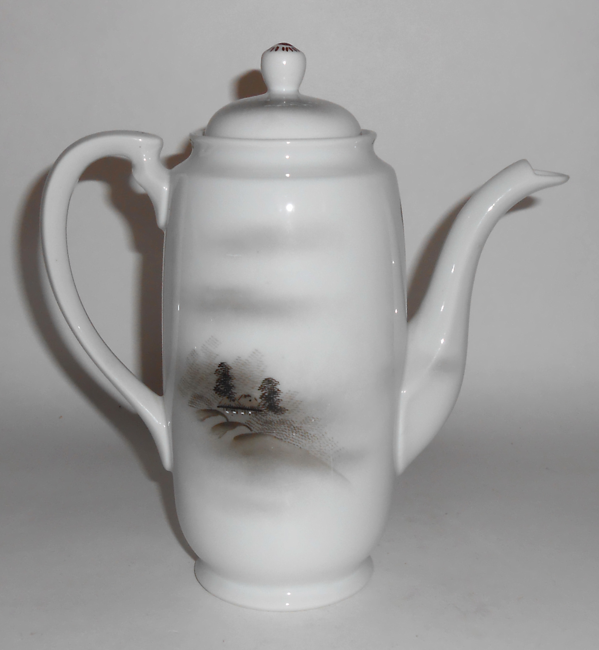 Japan Porcelain China Hand Decorated Mt Fuji Coffee Pot
